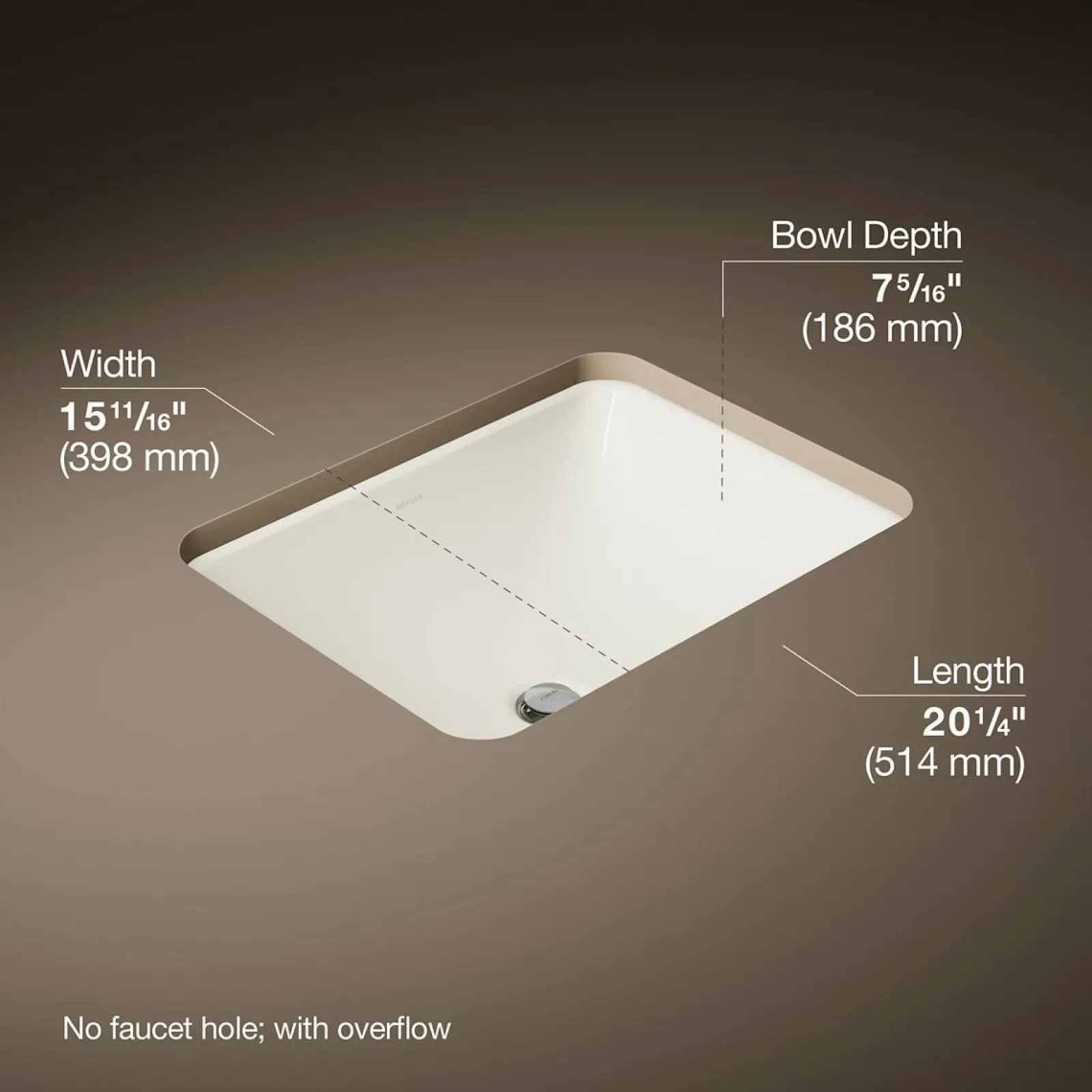 20-1/2" rectangular undermount bathroom sink^Kohler Sale