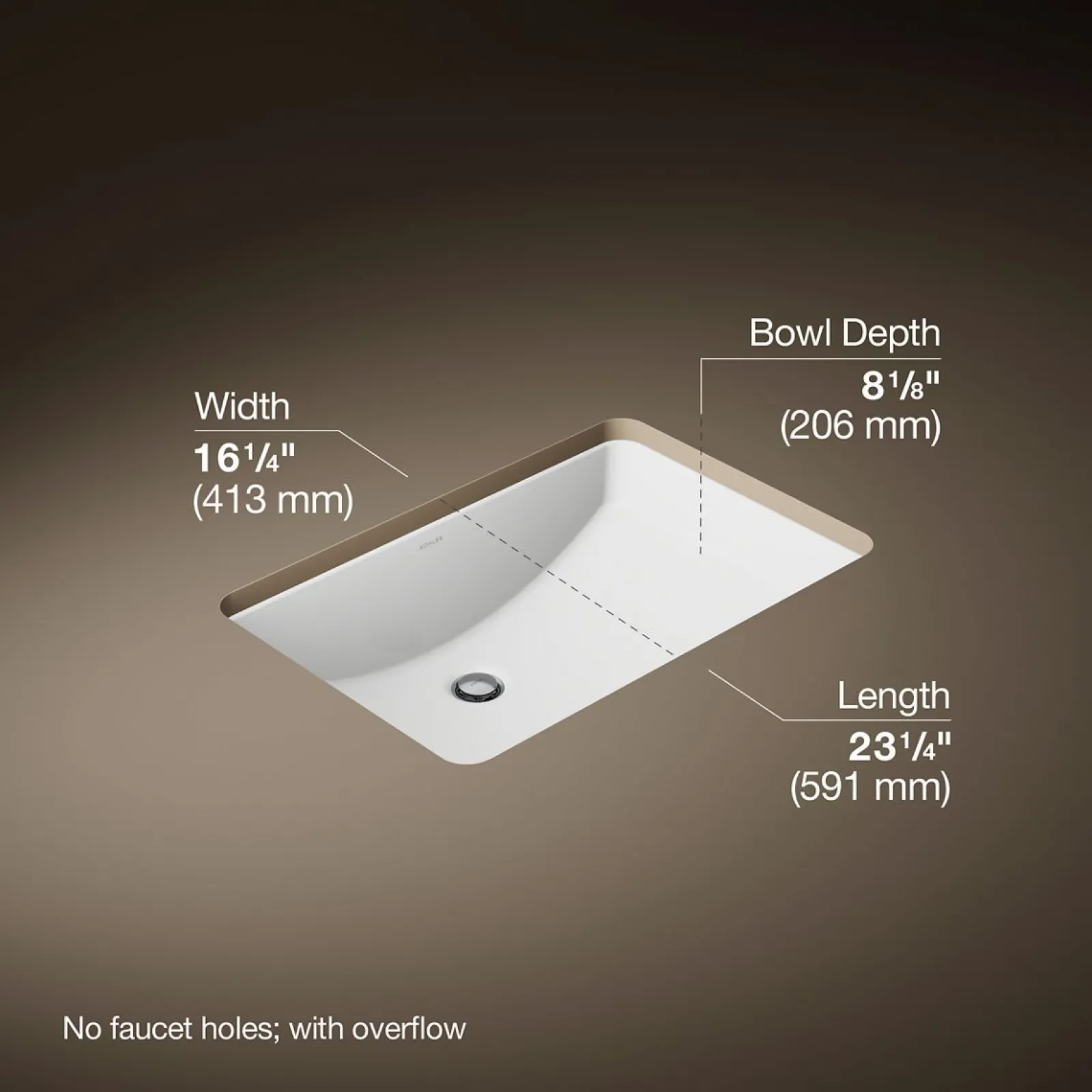 23-1/4" rectangular undermount bathroom sink^Kohler Clearance