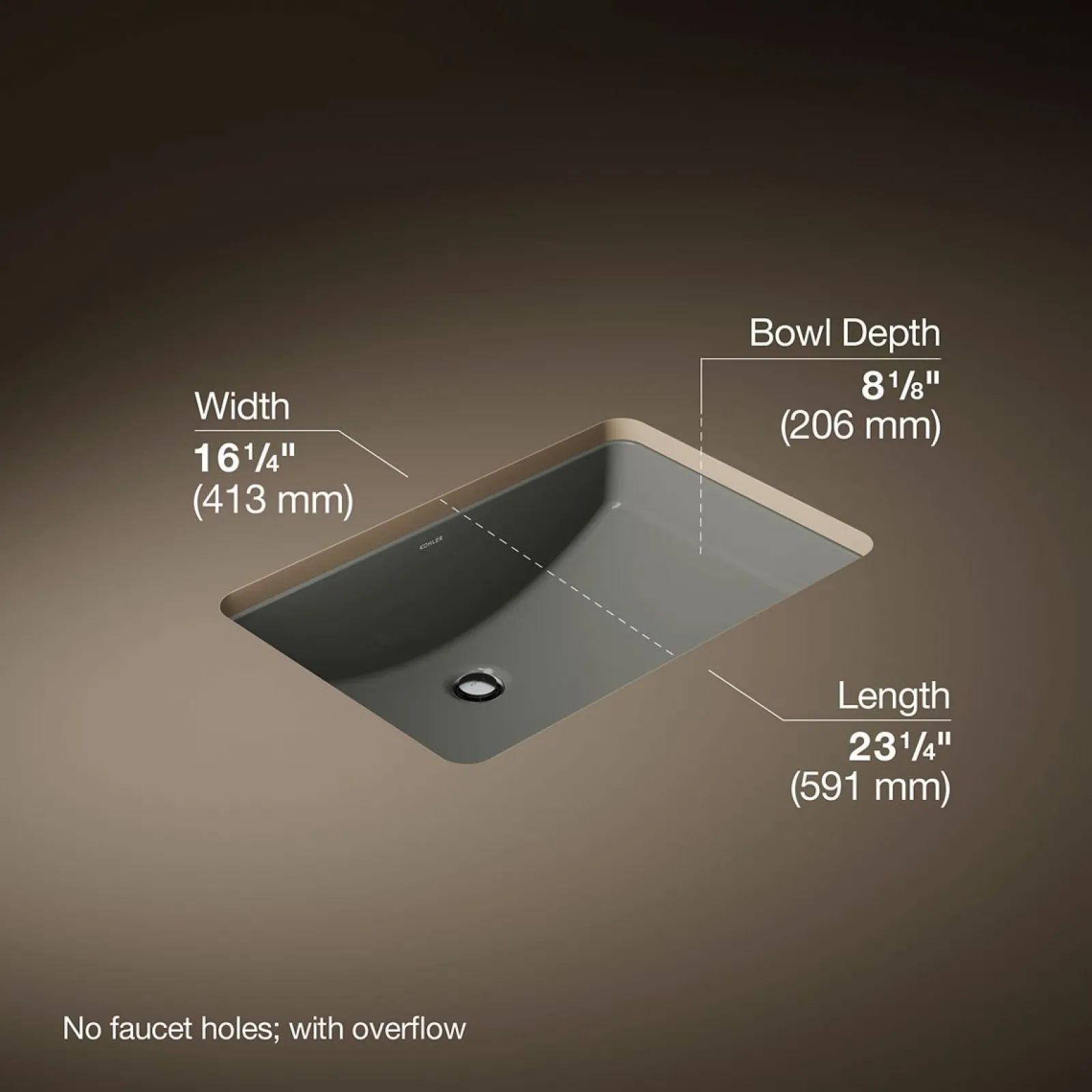 23-1/4" rectangular undermount bathroom sink^Kohler Clearance