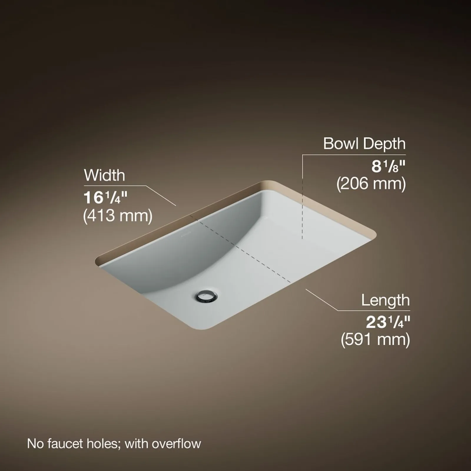 23-1/4" rectangular undermount bathroom sink^Kohler Clearance