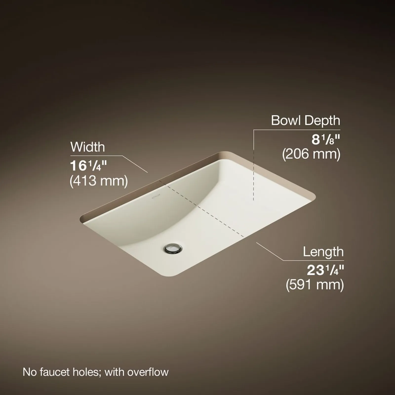 23-1/4" rectangular undermount bathroom sink^Kohler Clearance