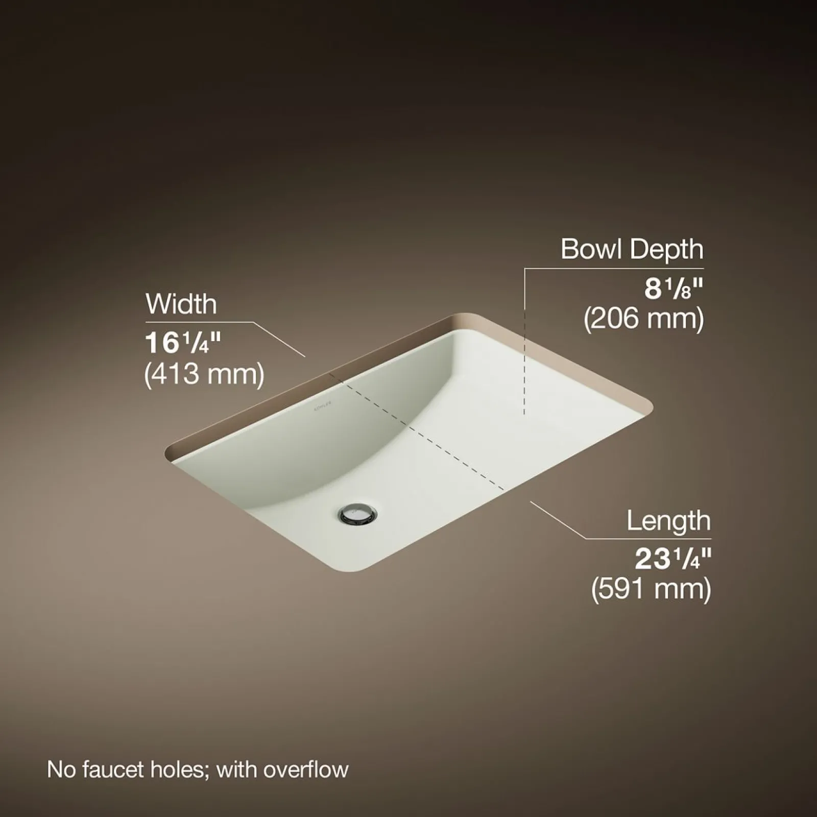 23-1/4" rectangular undermount bathroom sink^Kohler Clearance