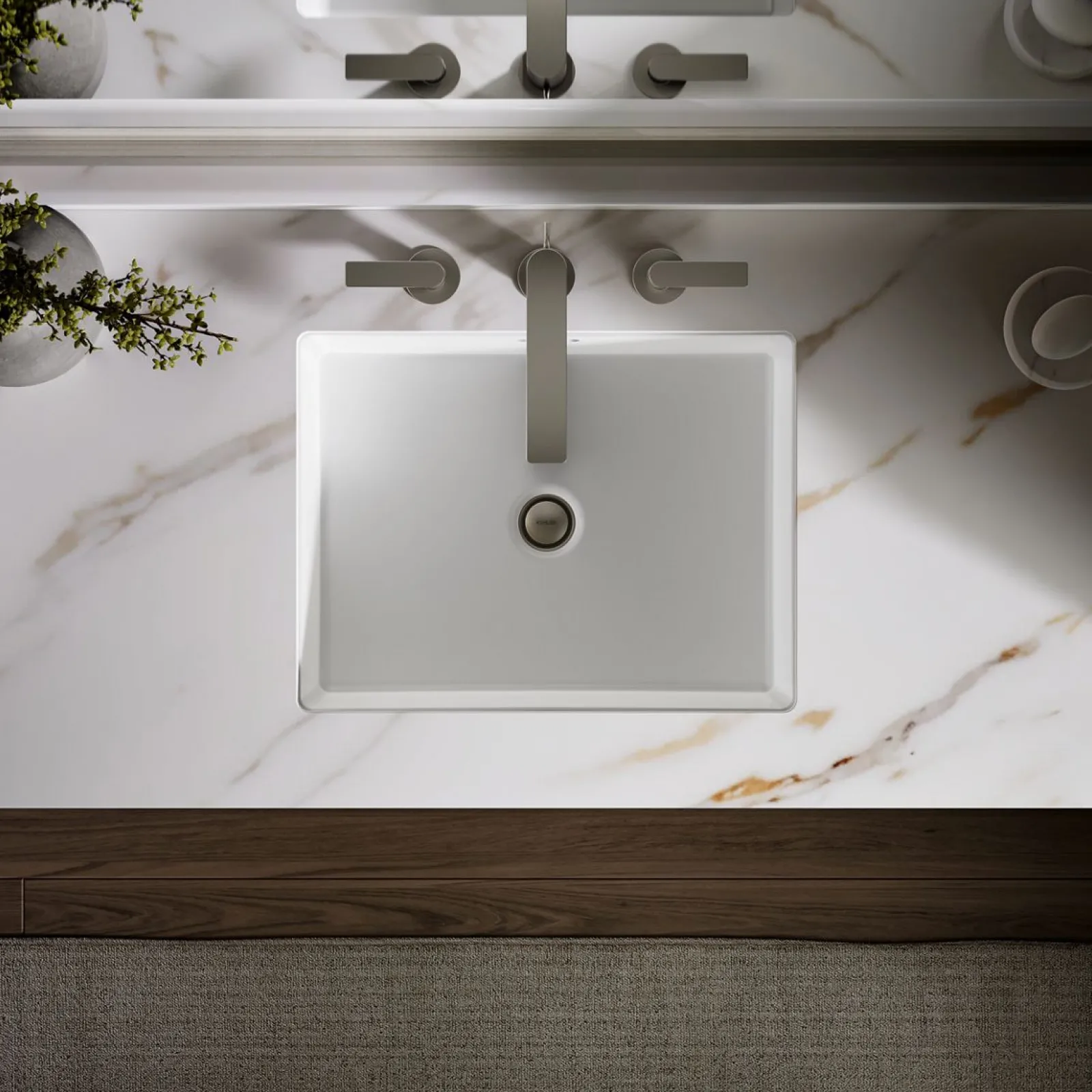 19-3/4" rectangular undermount bathroom sink with glazed underside^Kohler
