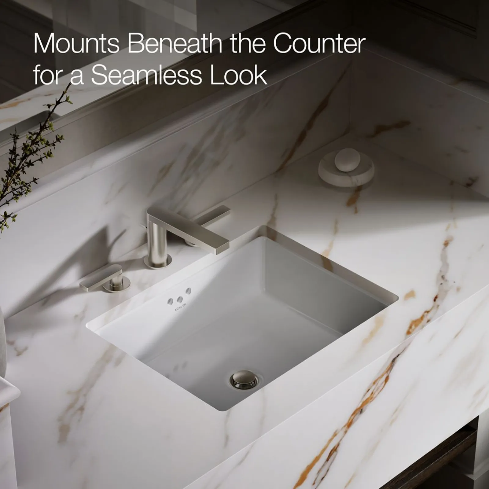 19-3/4" rectangular undermount bathroom sink with glazed underside^Kohler