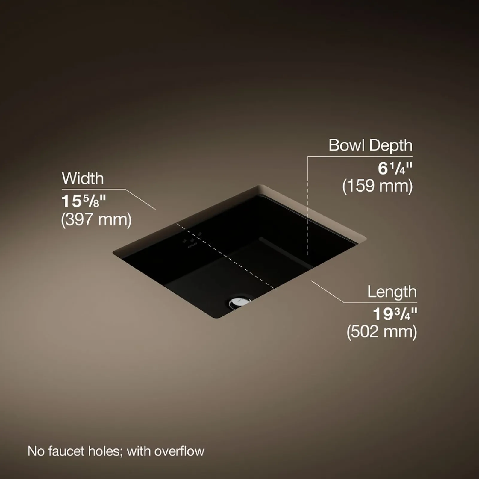 19-3/4" rectangular undermount bathroom sink^Kohler Clearance