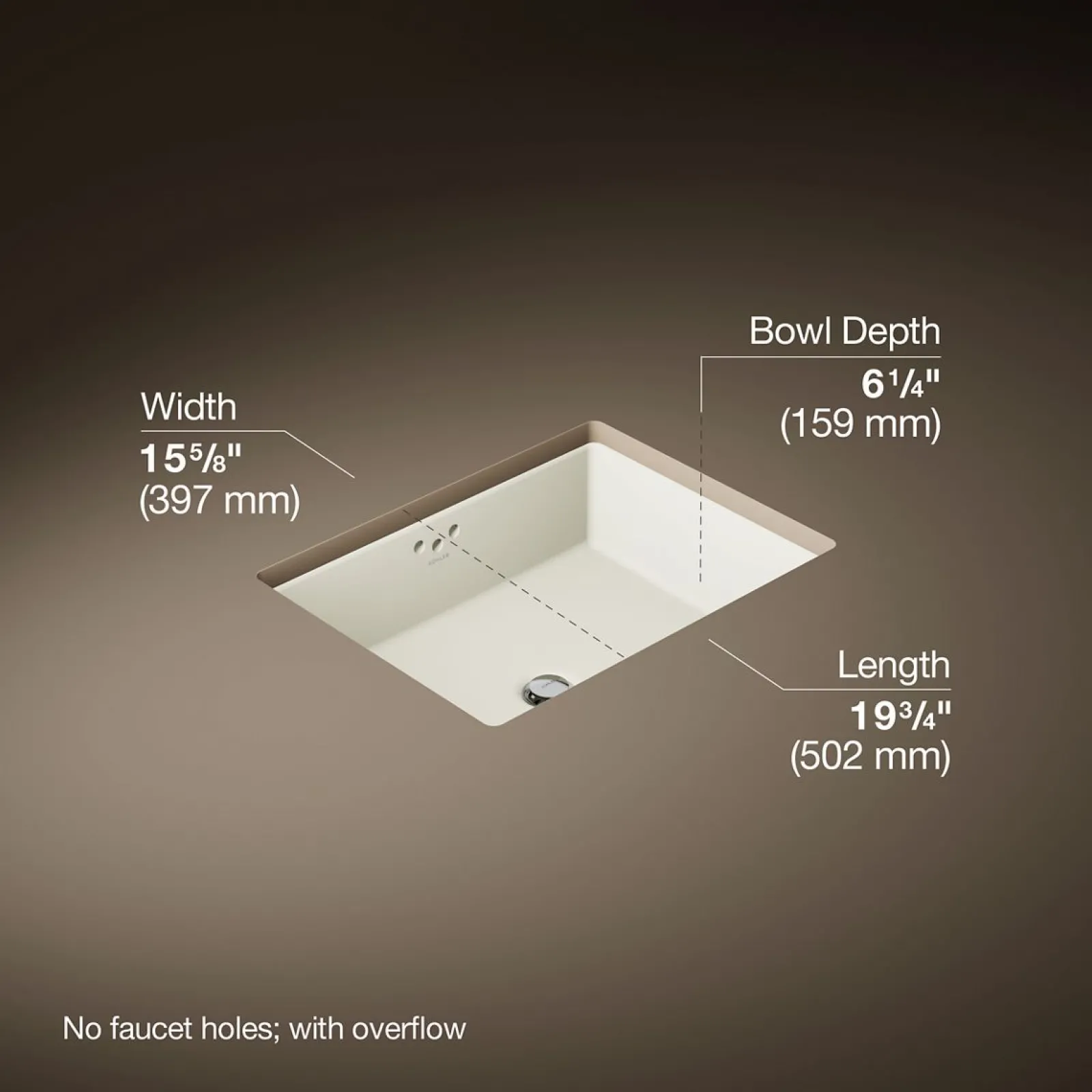 19-3/4" rectangular undermount bathroom sink^Kohler Clearance