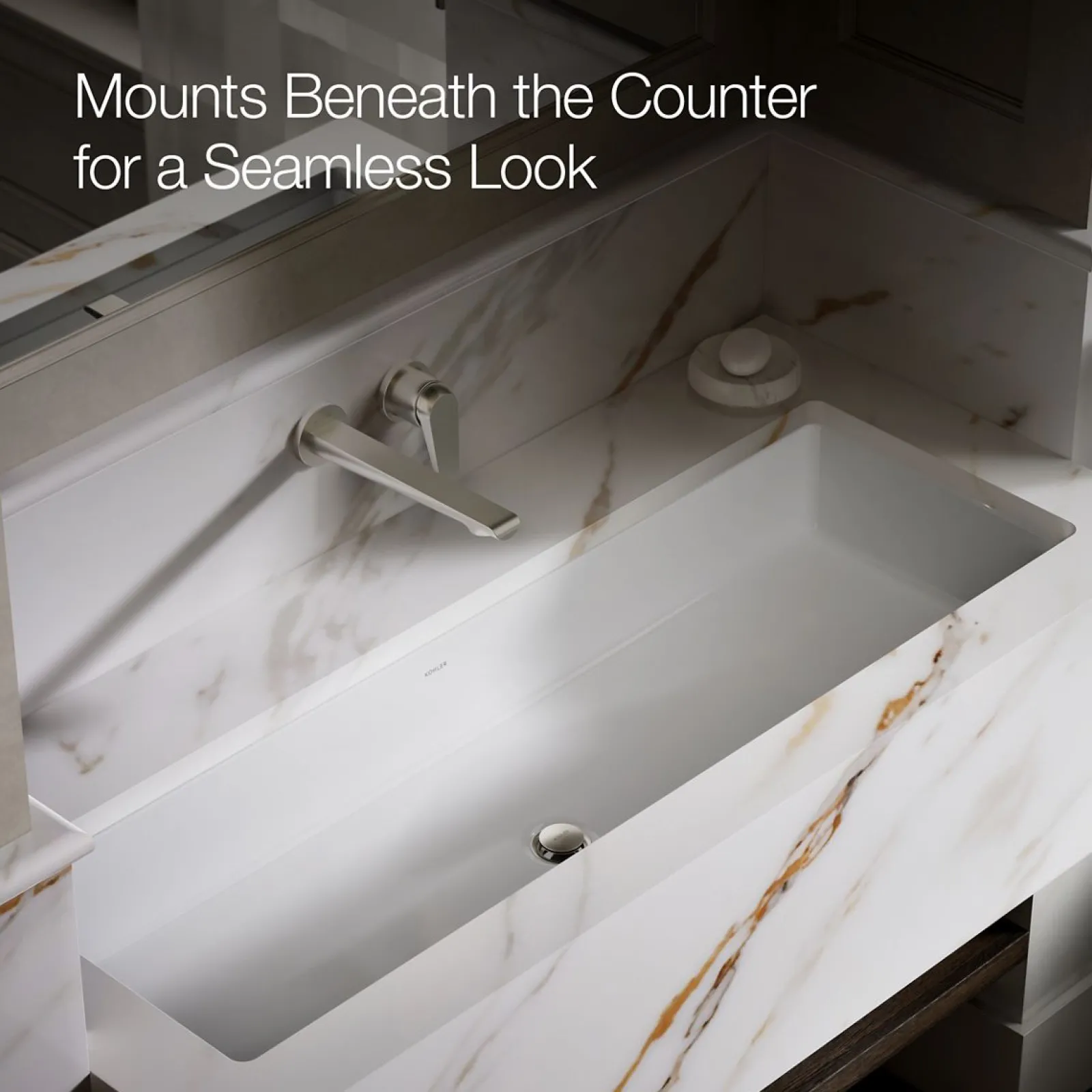 42-1/2" rectangular undermount bathroom sink^Kohler Hot