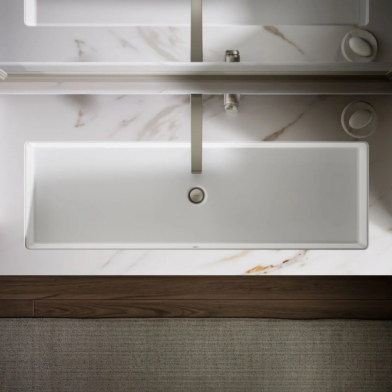 42-1/2" rectangular undermount bathroom sink^Kohler Hot