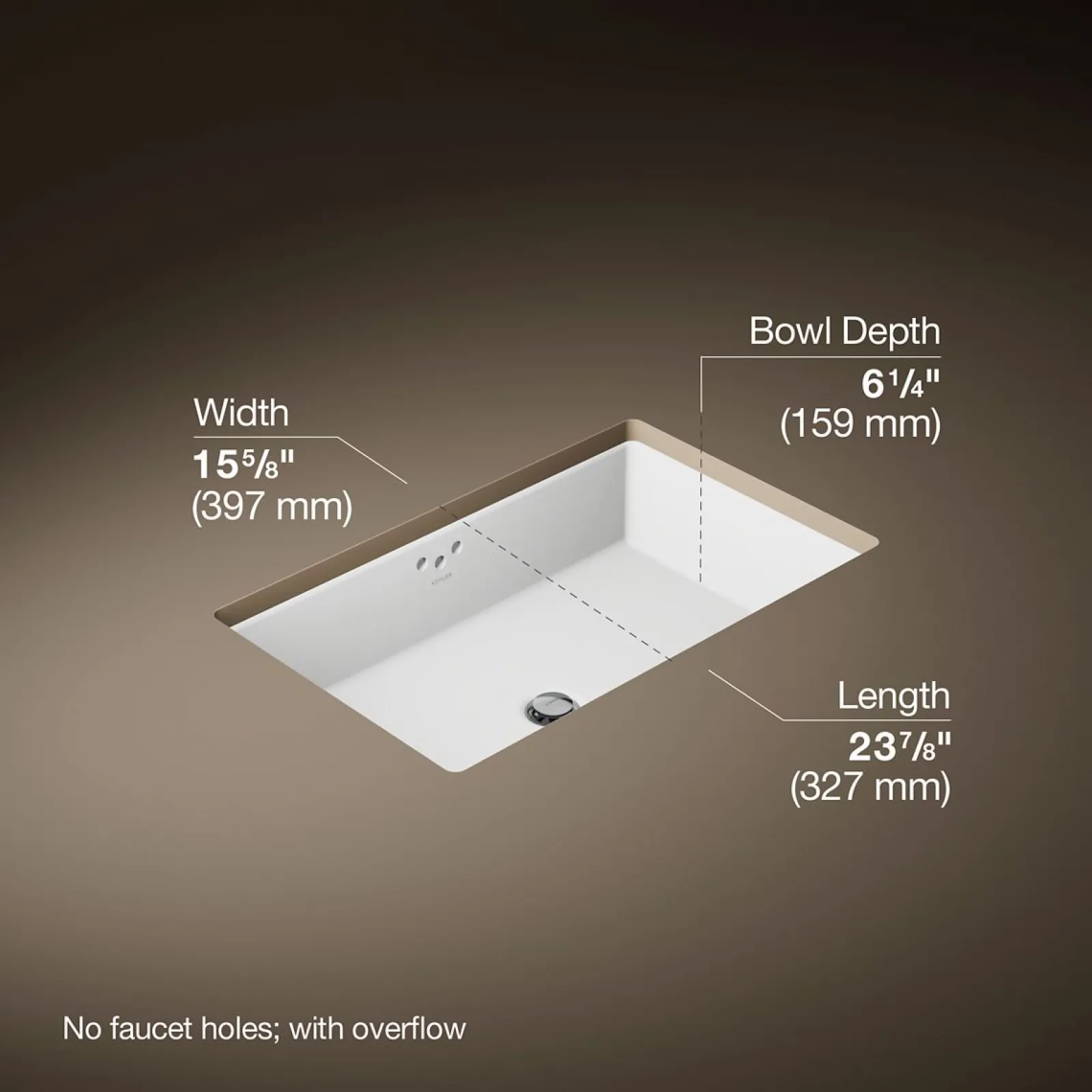 24" rectangular undermount bathroom sink^Kohler Sale