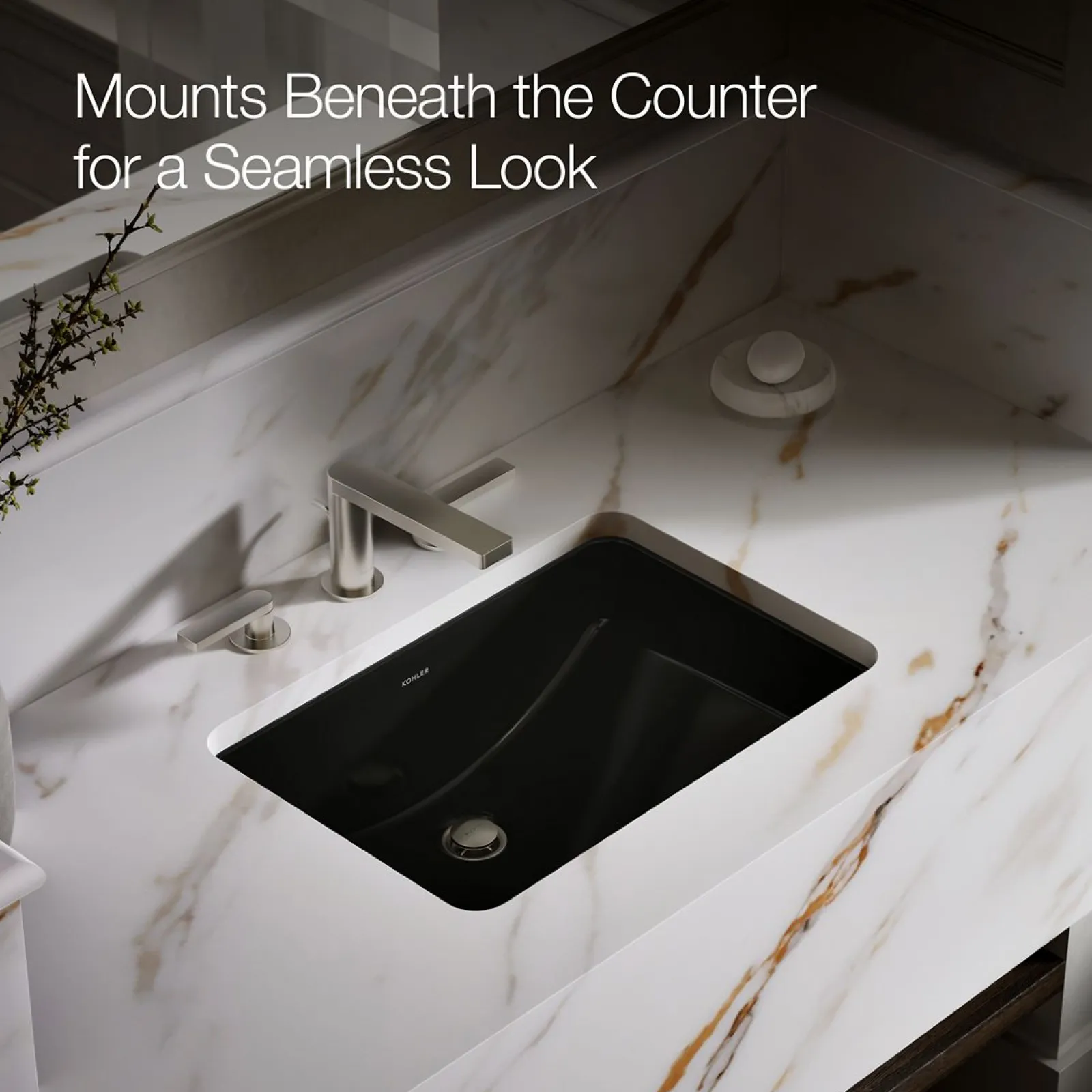 21" rectangular undermount bathroom sink with glazed underside, no overflow^Kohler Clearance