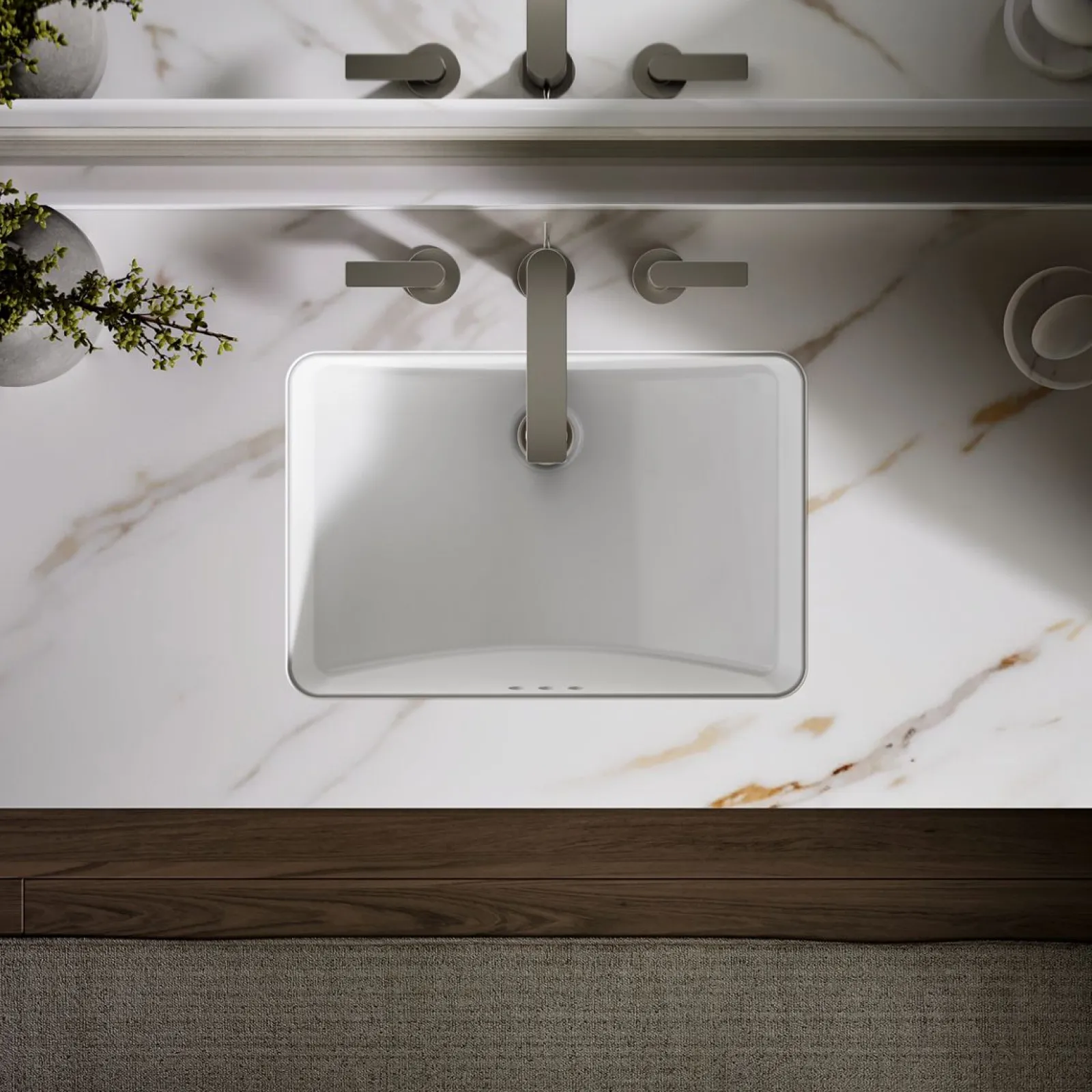 21" rectangular undermount bathroom sink with glazed underside, no overflow^Kohler Clearance