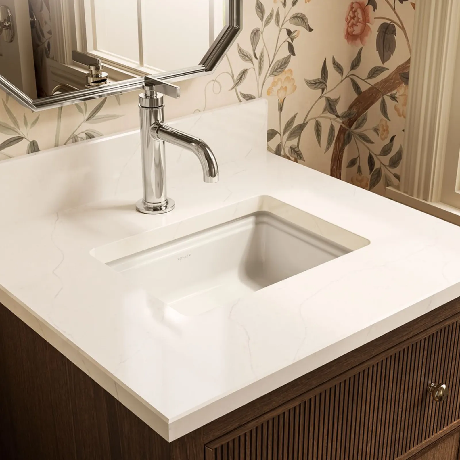 16-9/16" rectangular undermount bathroom sink^Kohler Hot
