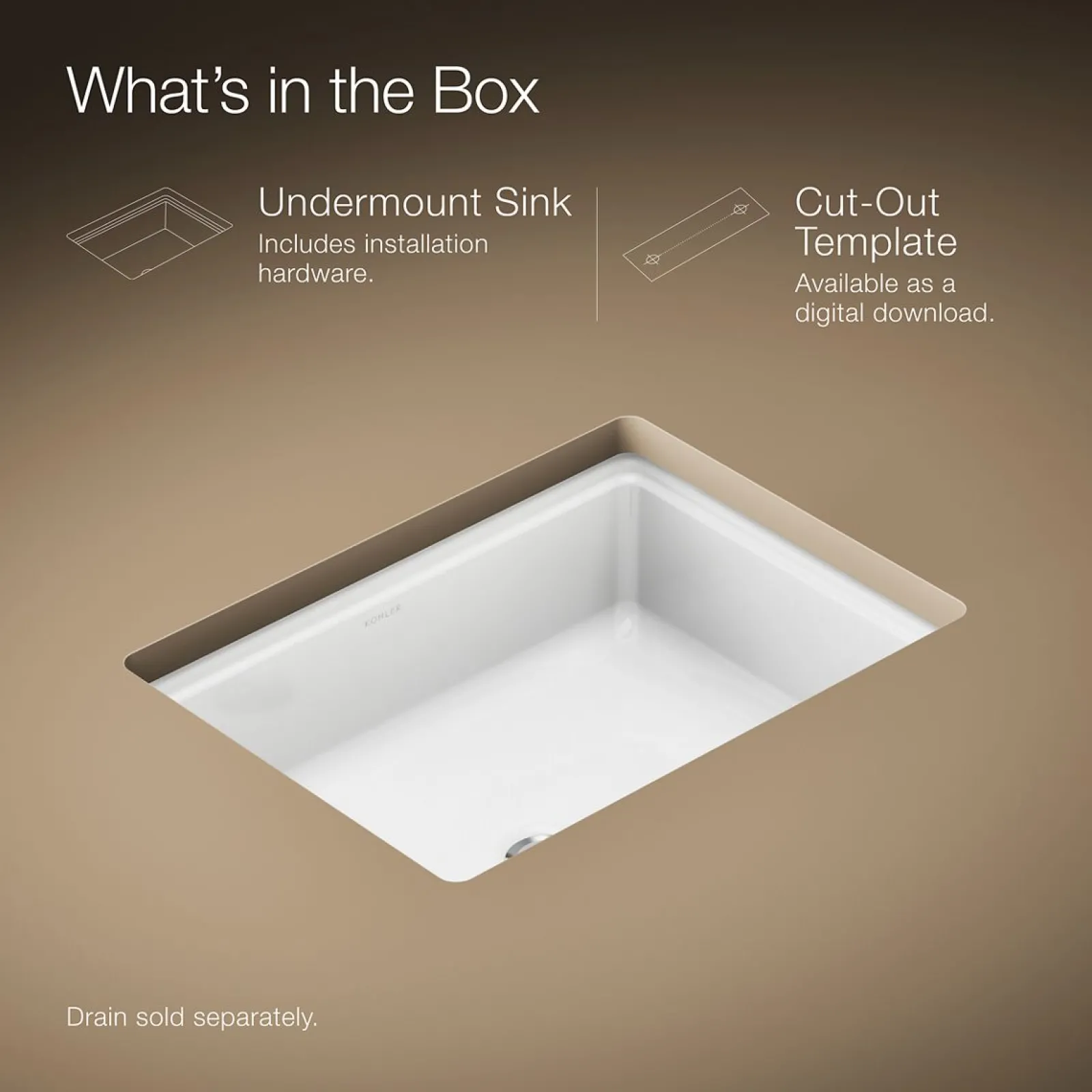 19-13/16" rectangular undermount bathroom sink^Kohler Clearance