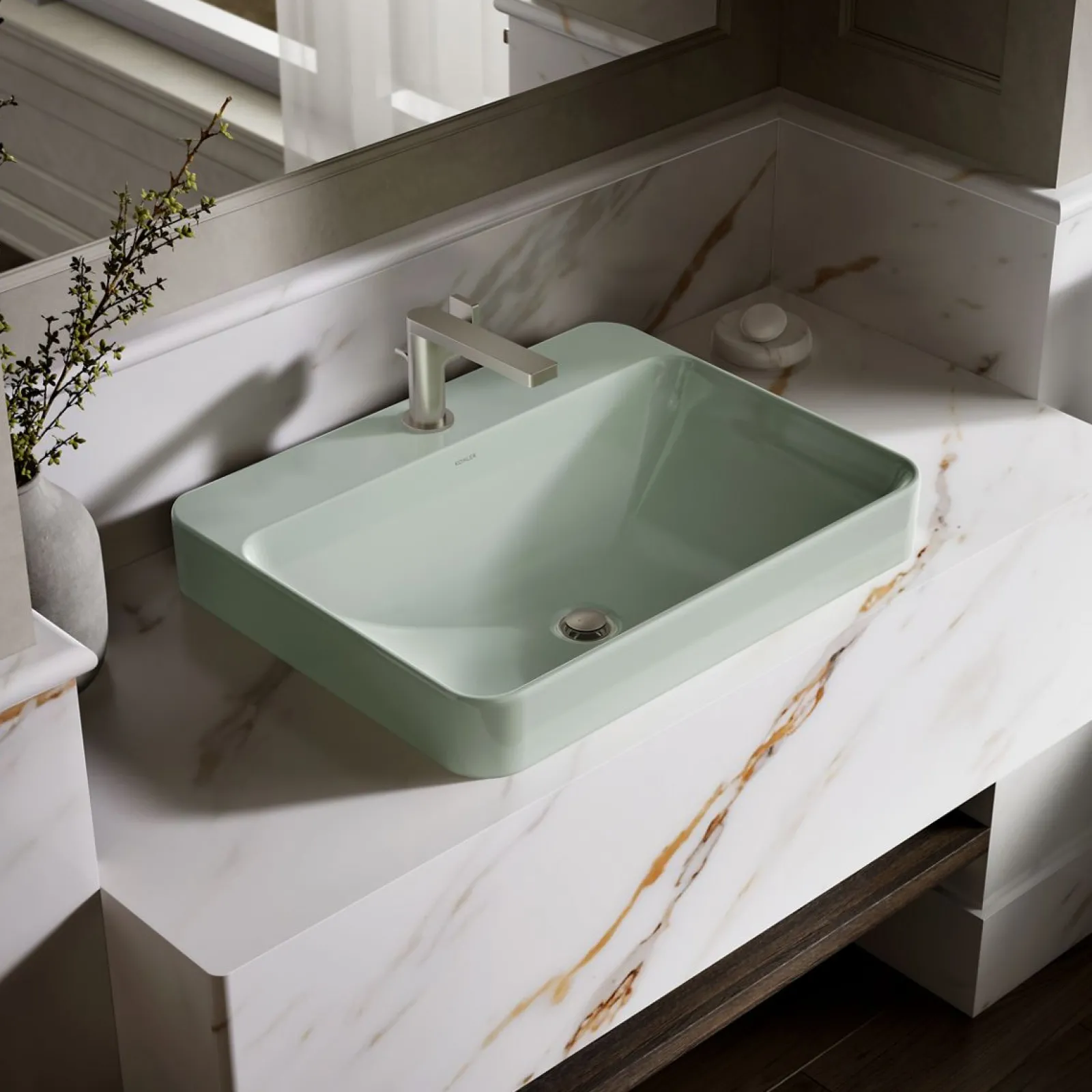 23" rectangular vessel bathroom sink^Kohler Hot