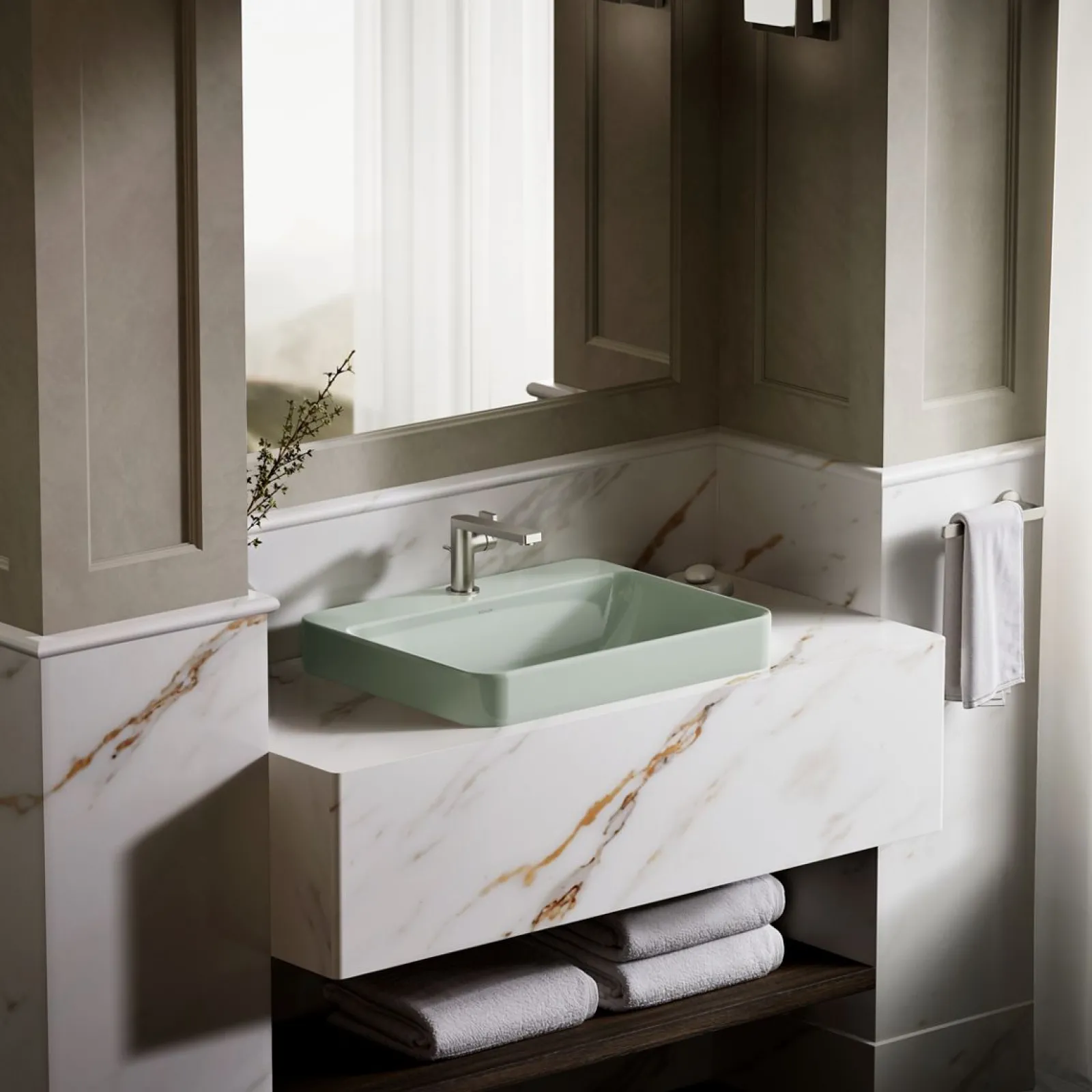 23" rectangular vessel bathroom sink^Kohler Hot