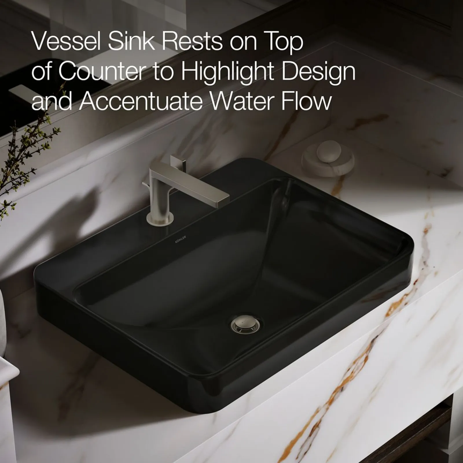 23" rectangular vessel bathroom sink^Kohler Hot
