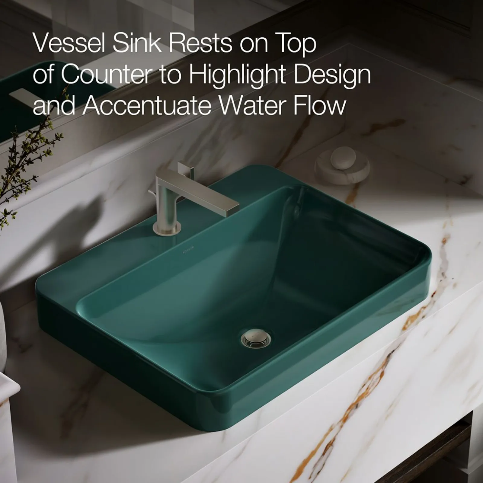 23" rectangular vessel bathroom sink^Kohler Hot