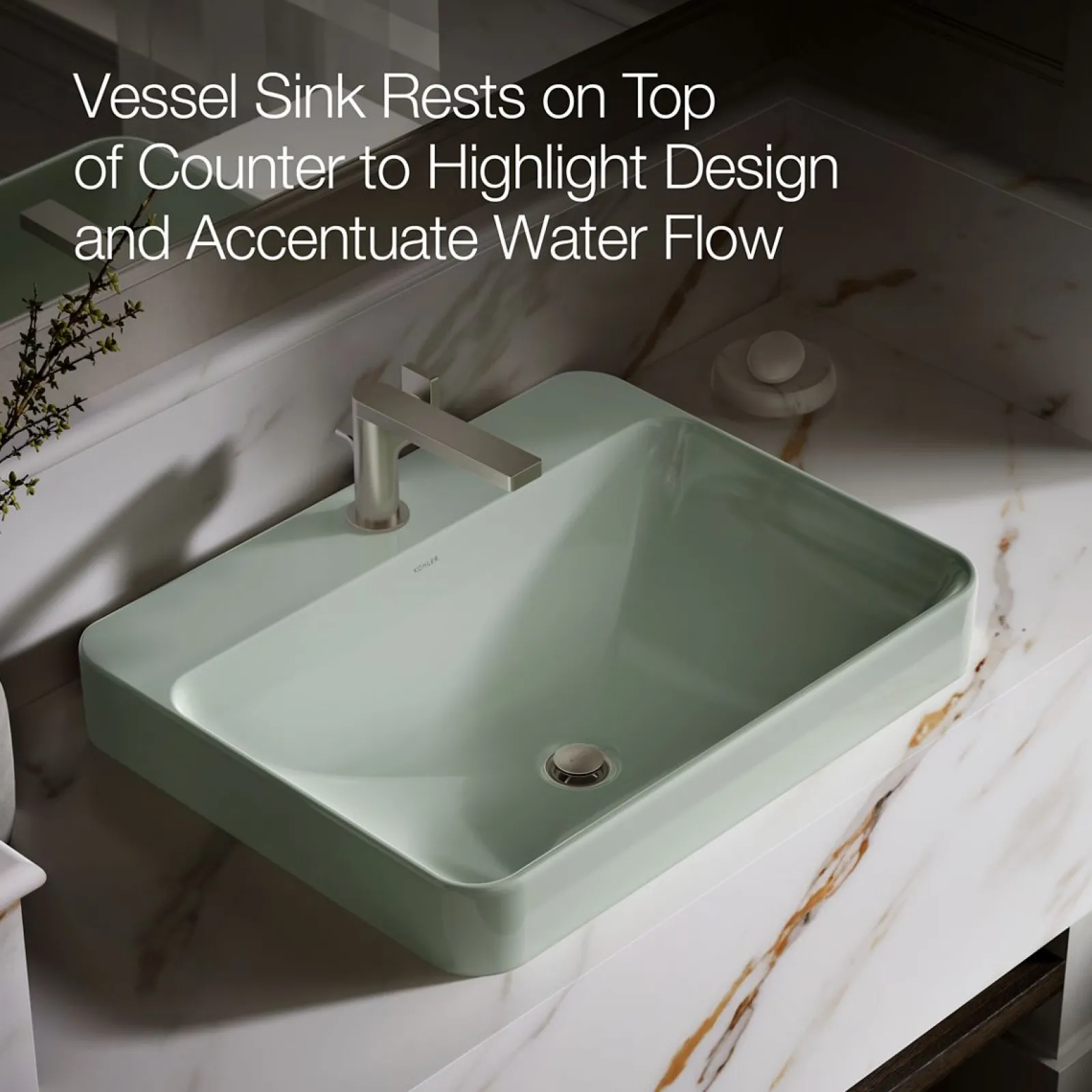 23" rectangular vessel bathroom sink^Kohler Hot