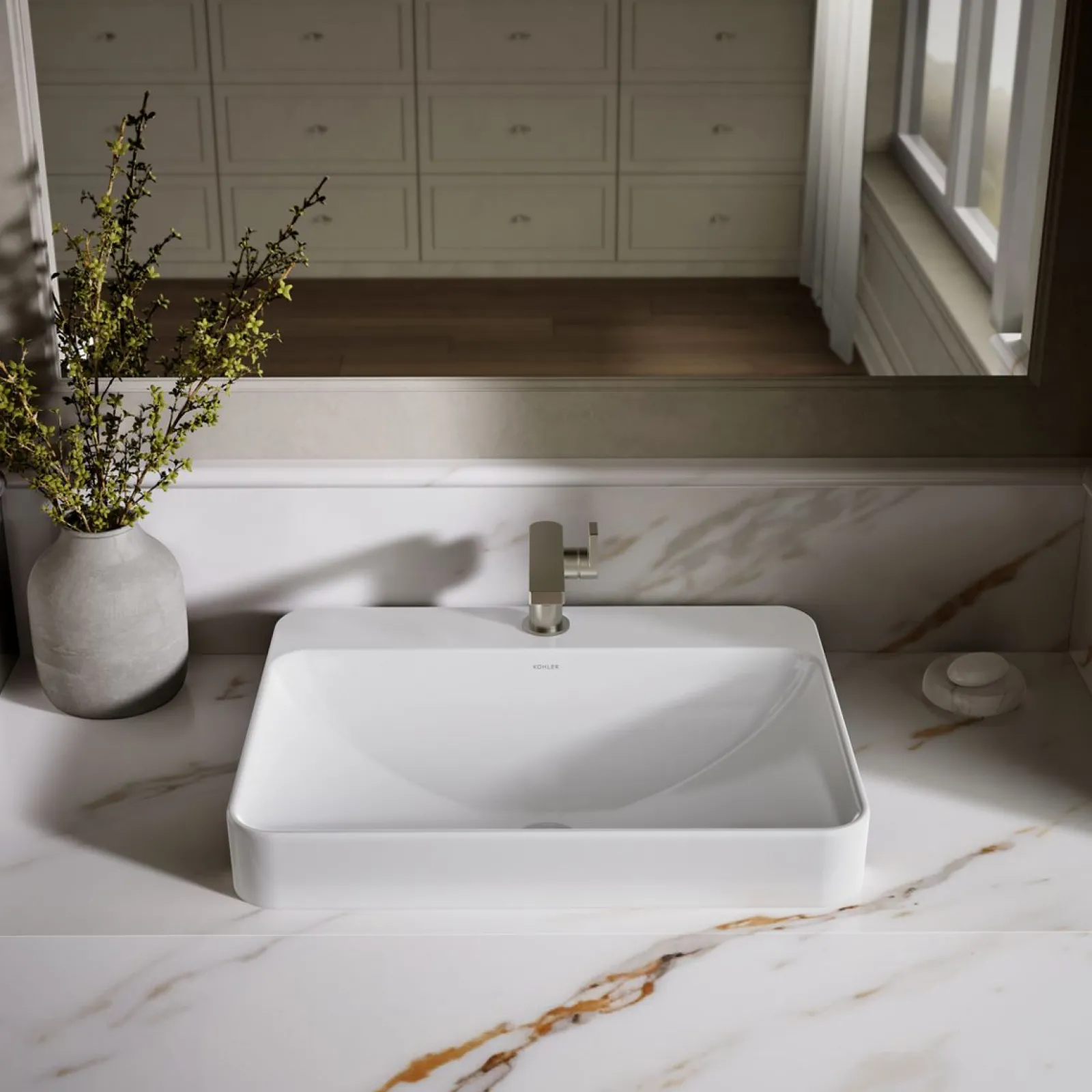 23" rectangular vessel bathroom sink^Kohler Hot