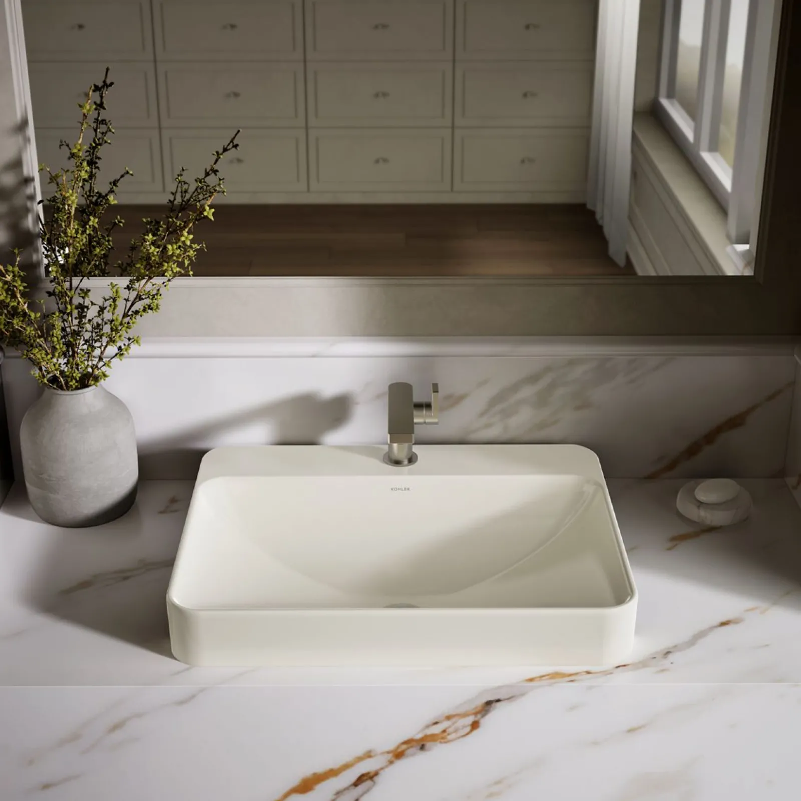 23" rectangular vessel bathroom sink^Kohler Hot