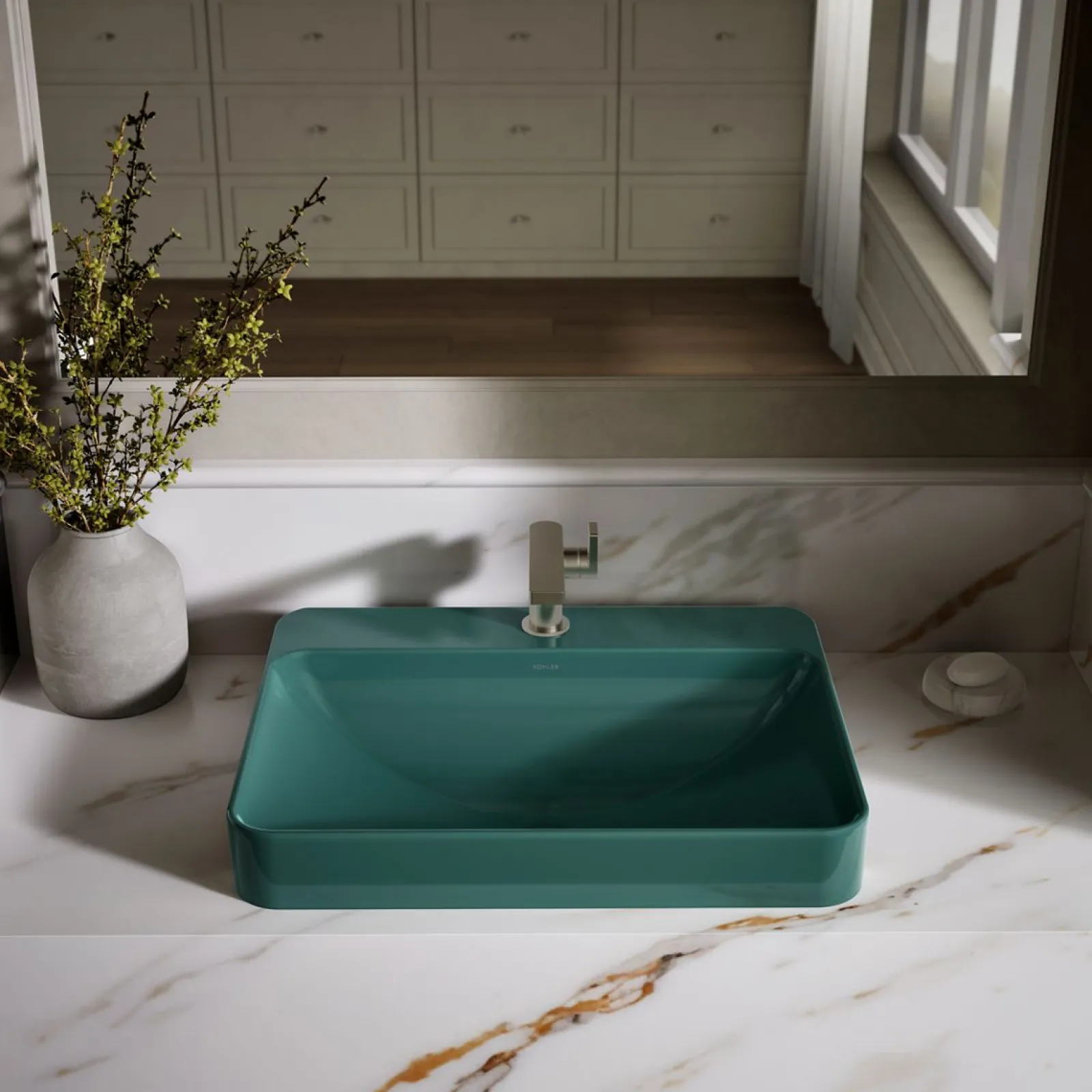 23" rectangular vessel bathroom sink^Kohler Hot
