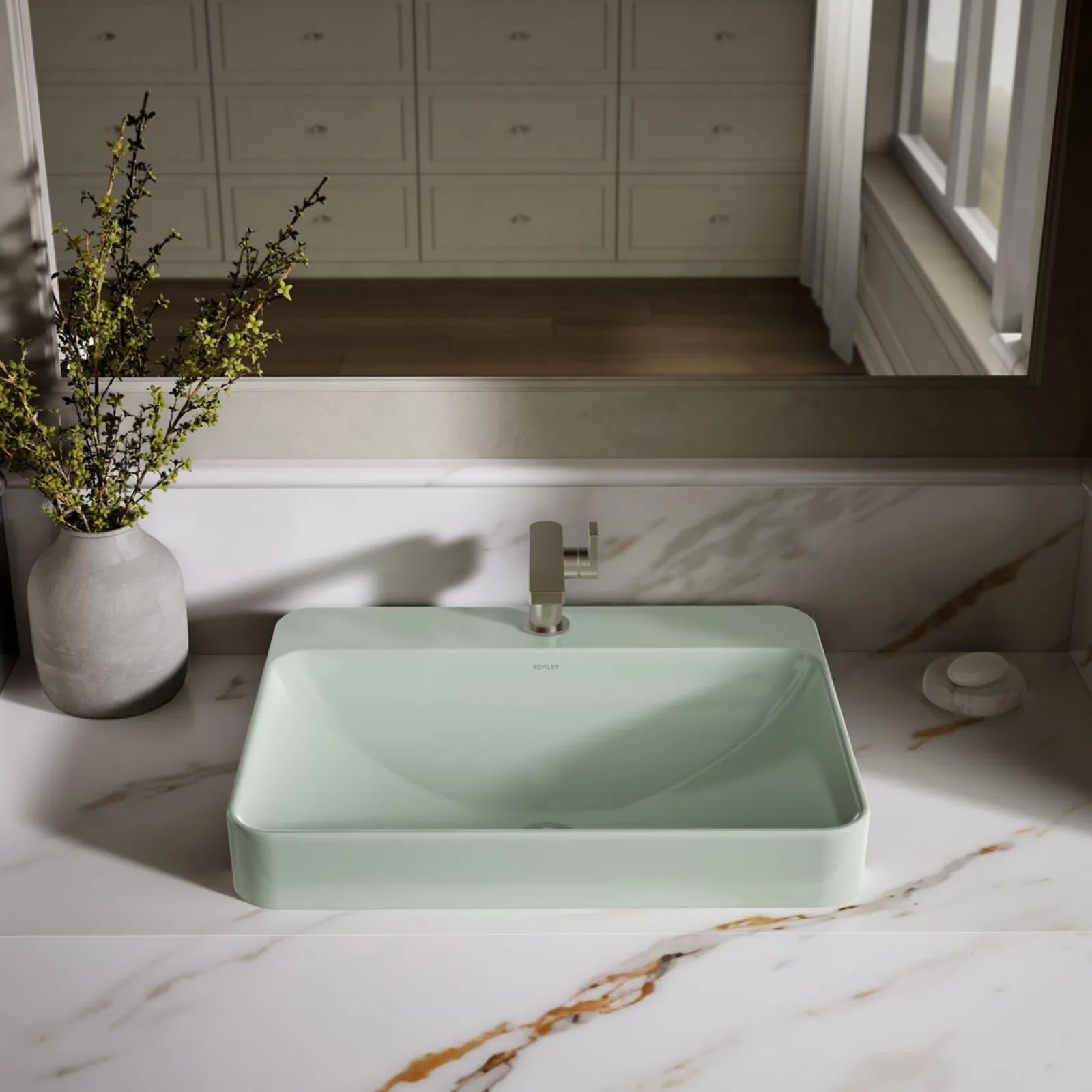 23" rectangular vessel bathroom sink^Kohler Hot