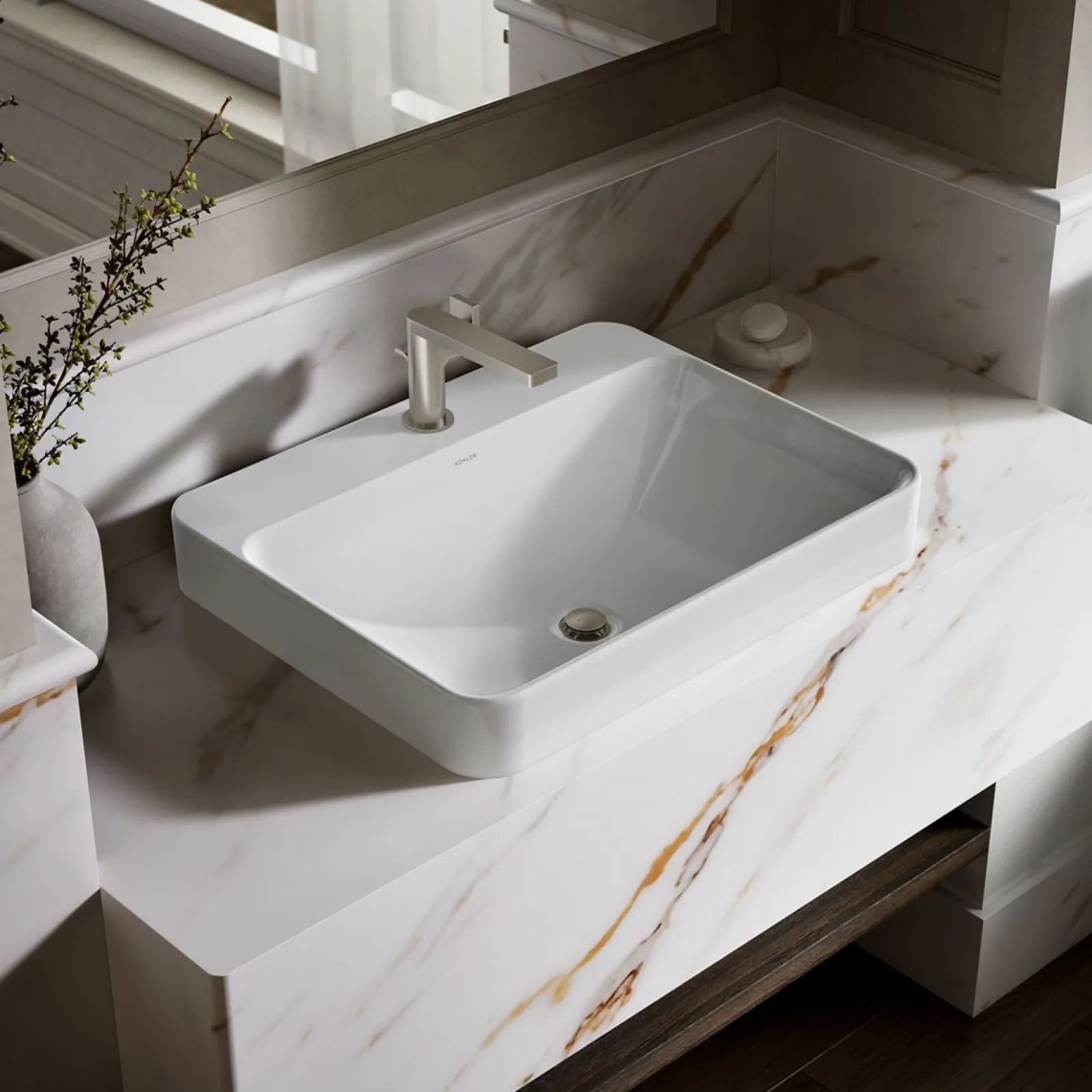 23" rectangular vessel bathroom sink^Kohler Hot