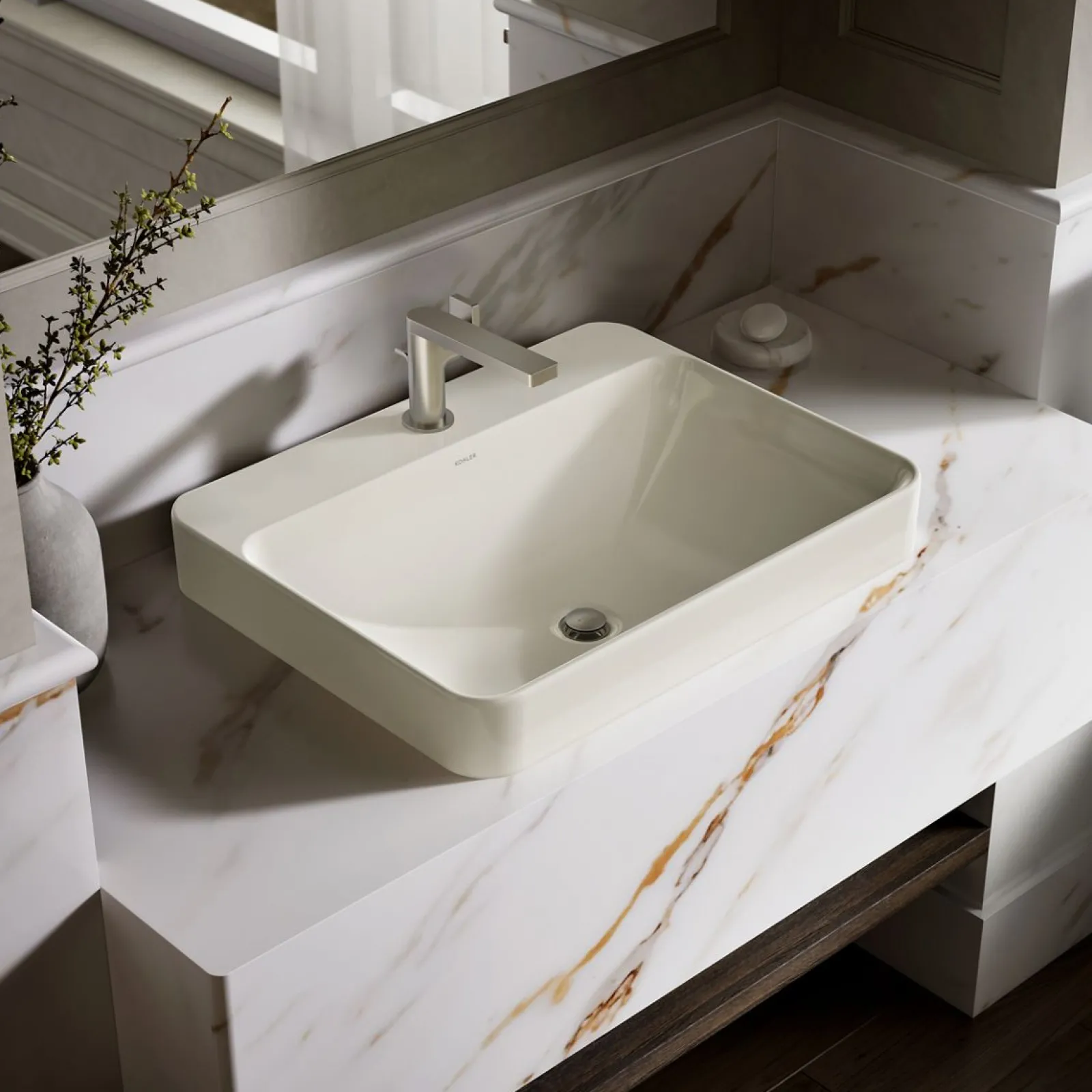 23" rectangular vessel bathroom sink^Kohler Hot