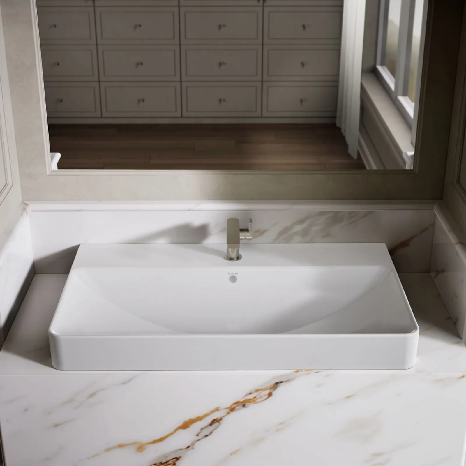 35-1/2" rectangular vessel bathroom sink^Kohler Online