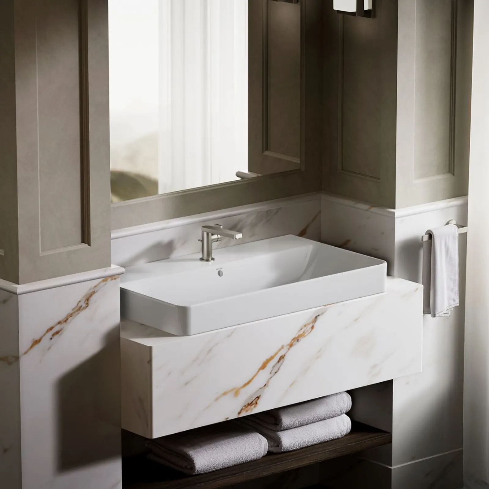 35-1/2" rectangular vessel bathroom sink^Kohler Online