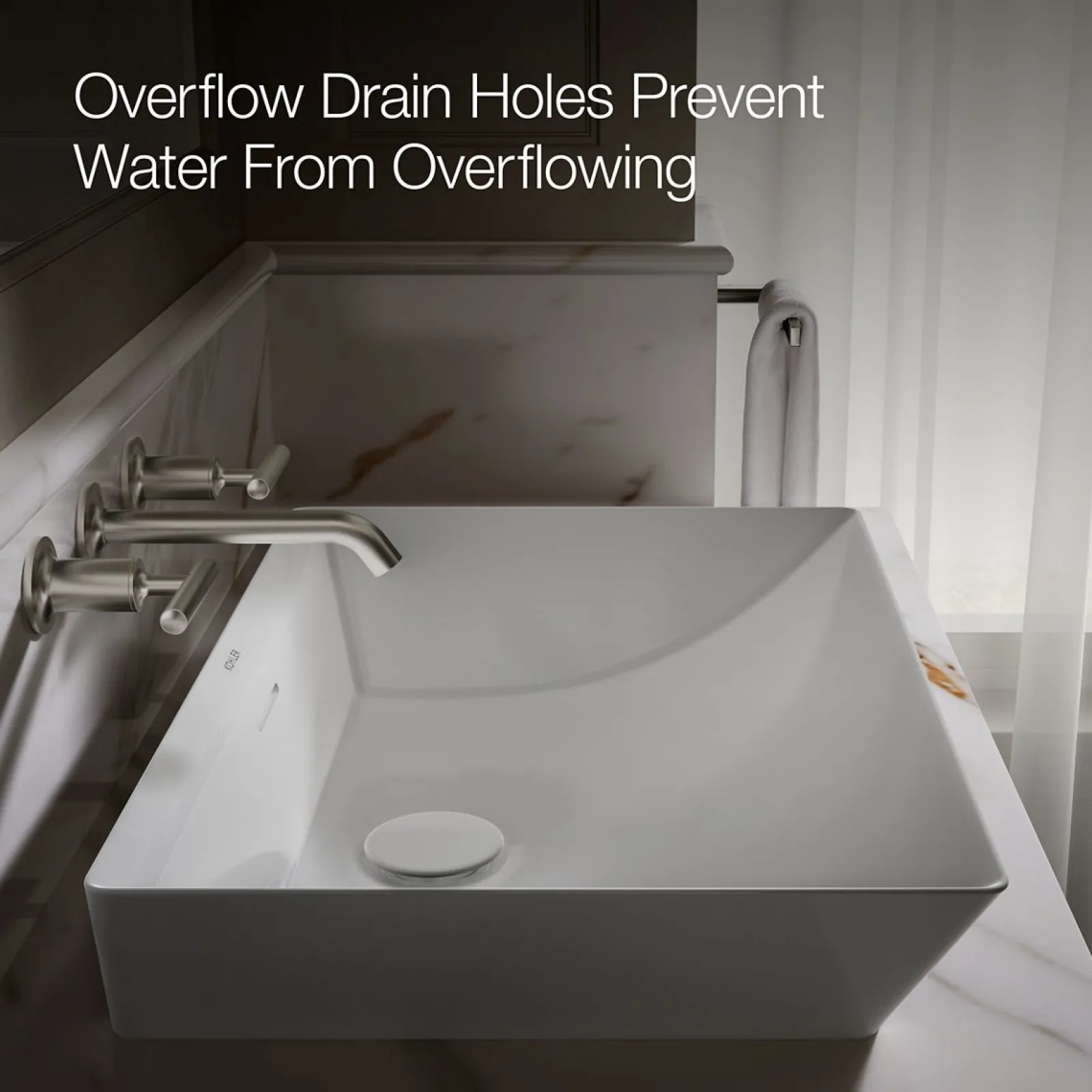 23" rectangular vessel bathroom sink^Kohler