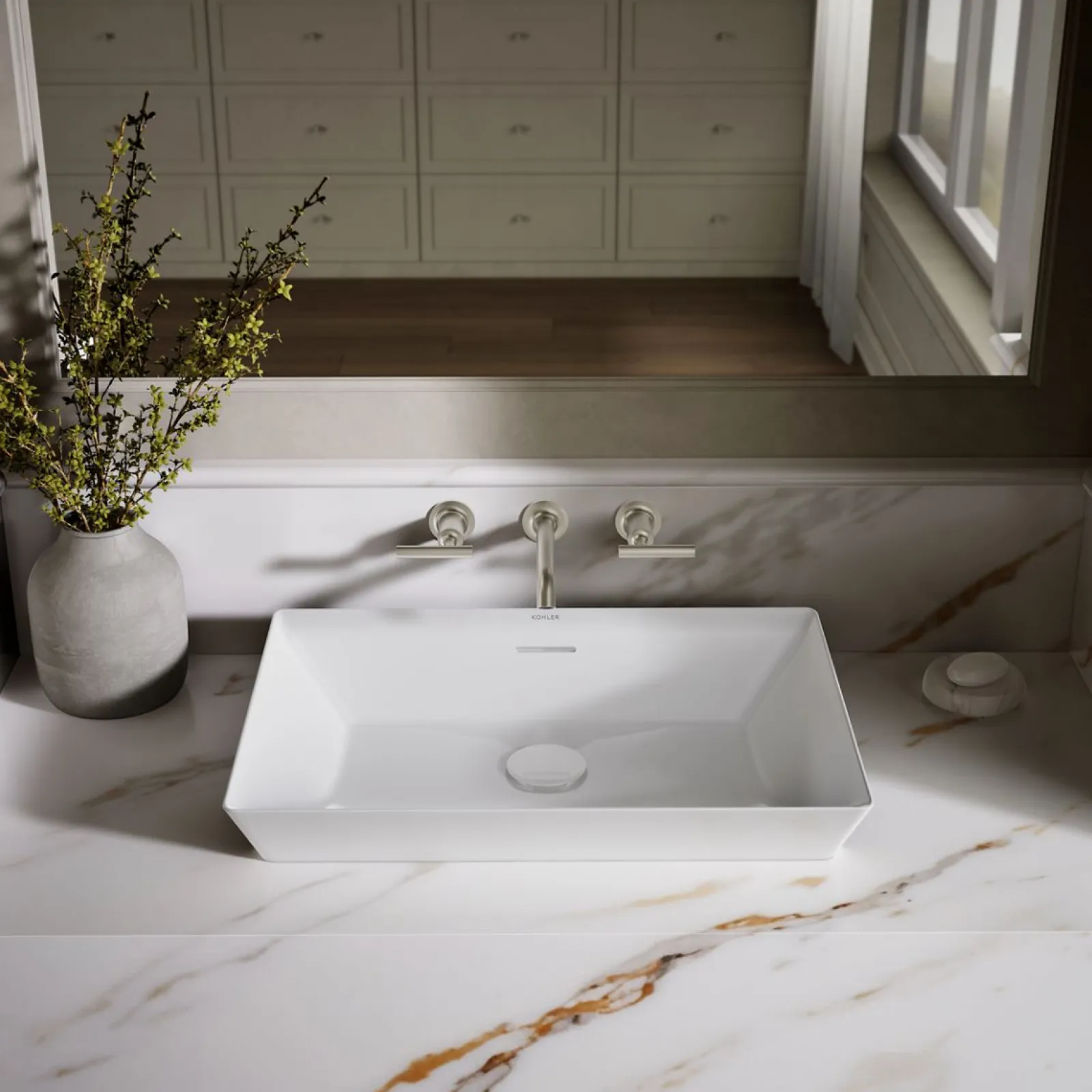 23" rectangular vessel bathroom sink^Kohler