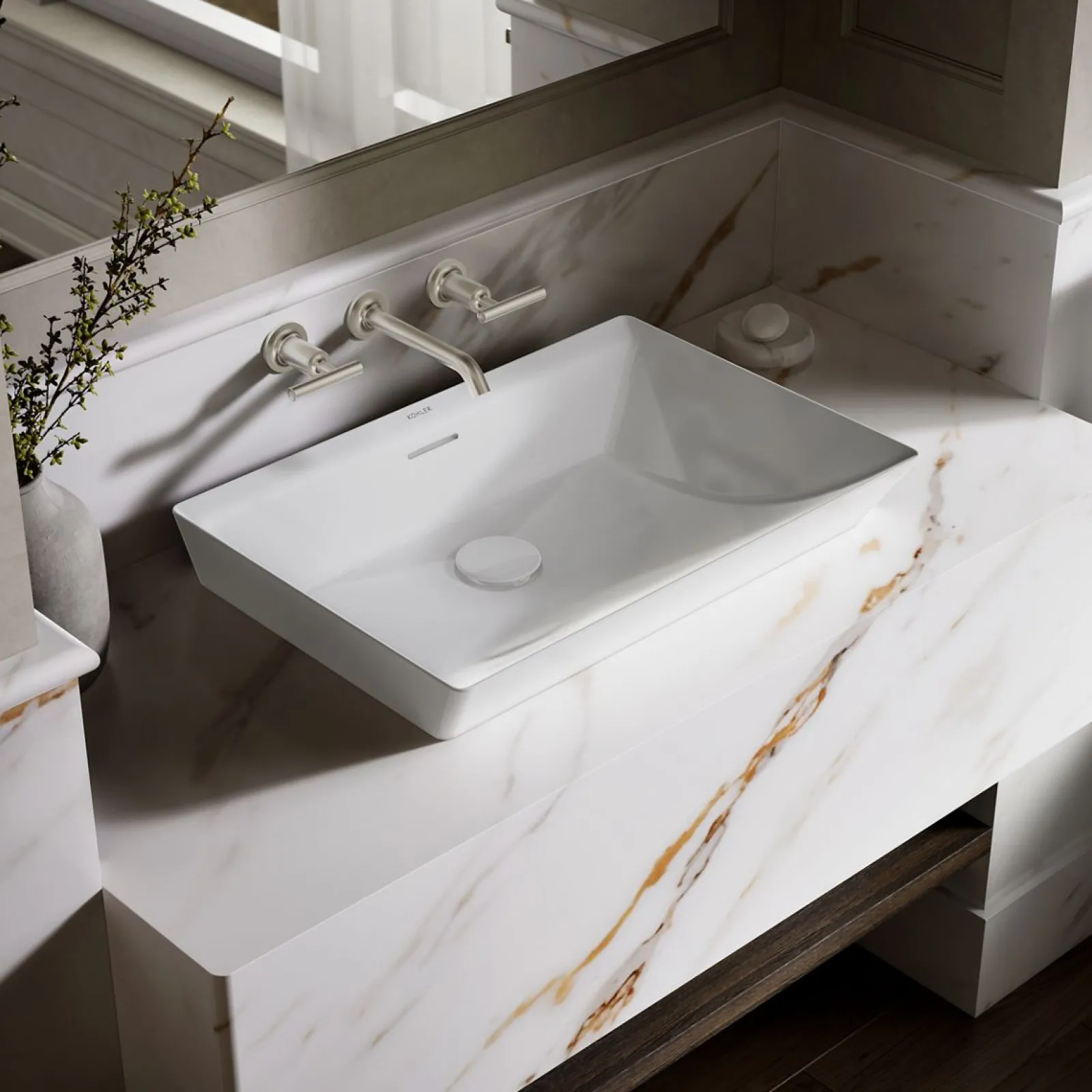 23" rectangular vessel bathroom sink^Kohler