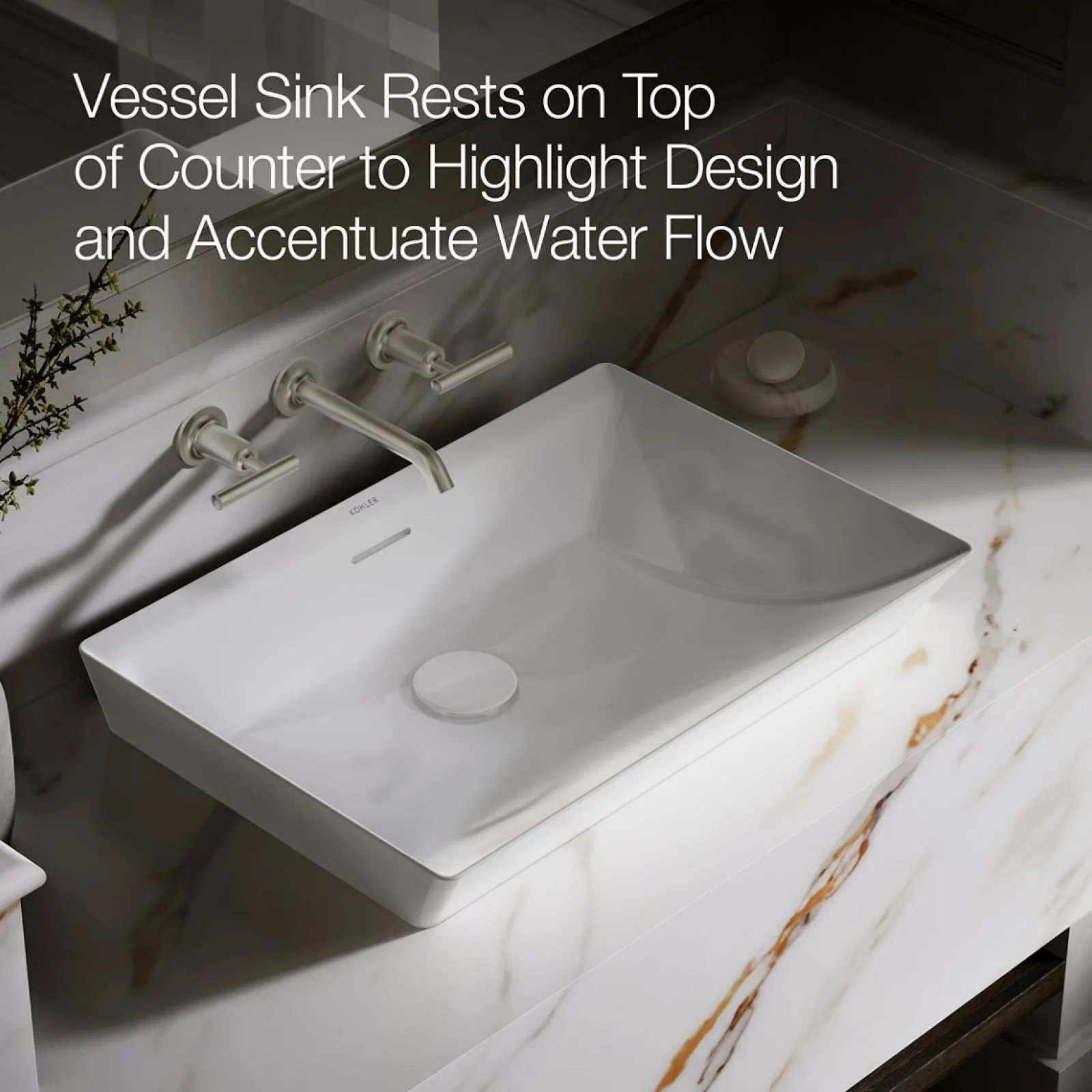 23" rectangular vessel bathroom sink^Kohler