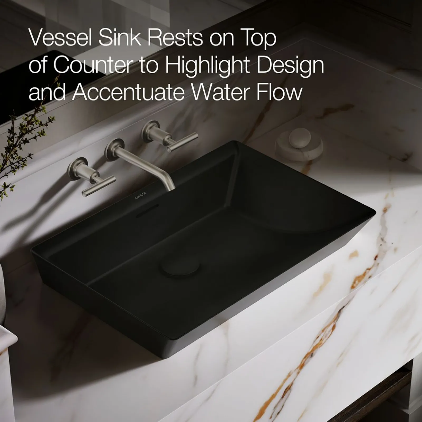 23" rectangular vessel bathroom sink^Kohler