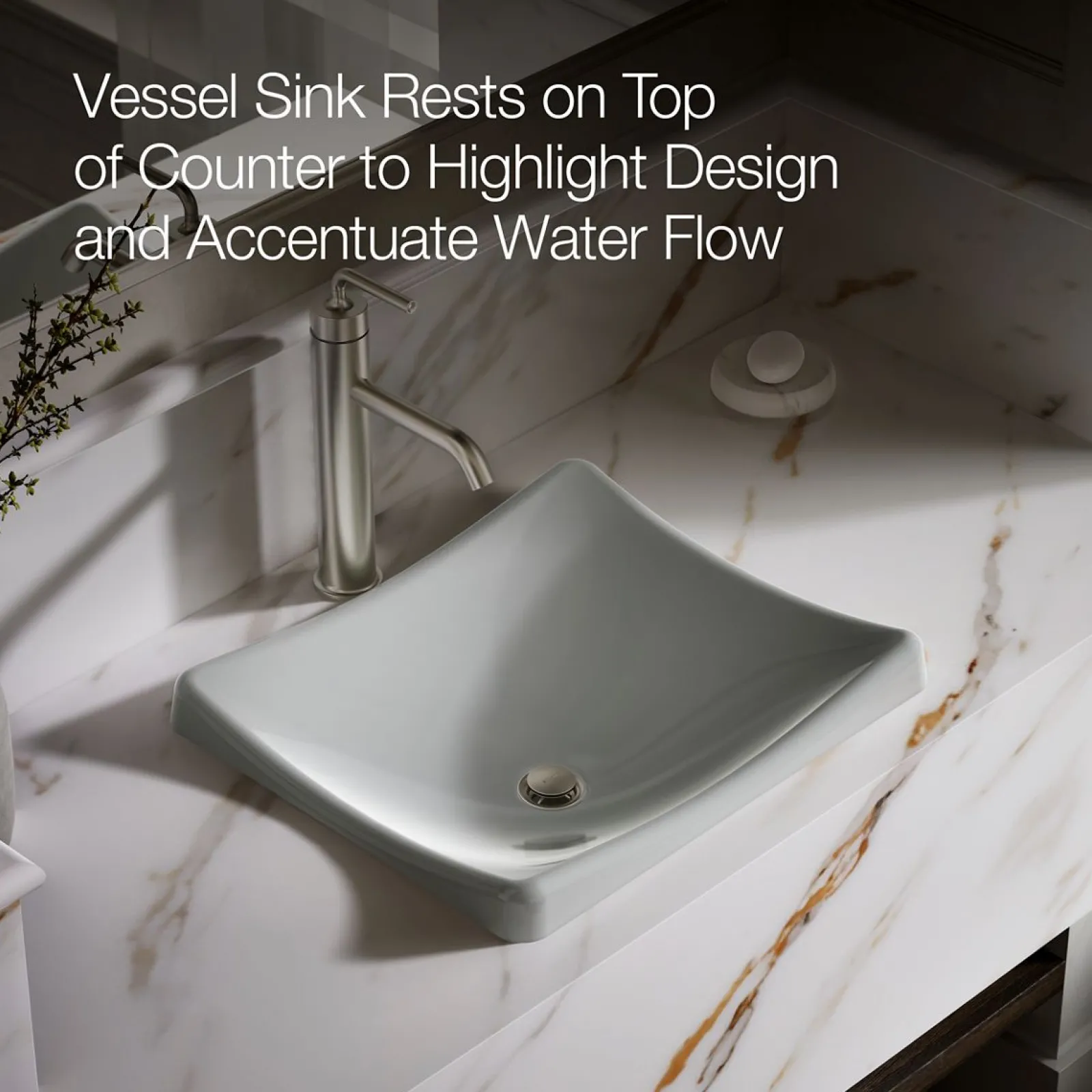 18-1/4" rectangular vessel bathroom sink, no overflow^Kohler Discount