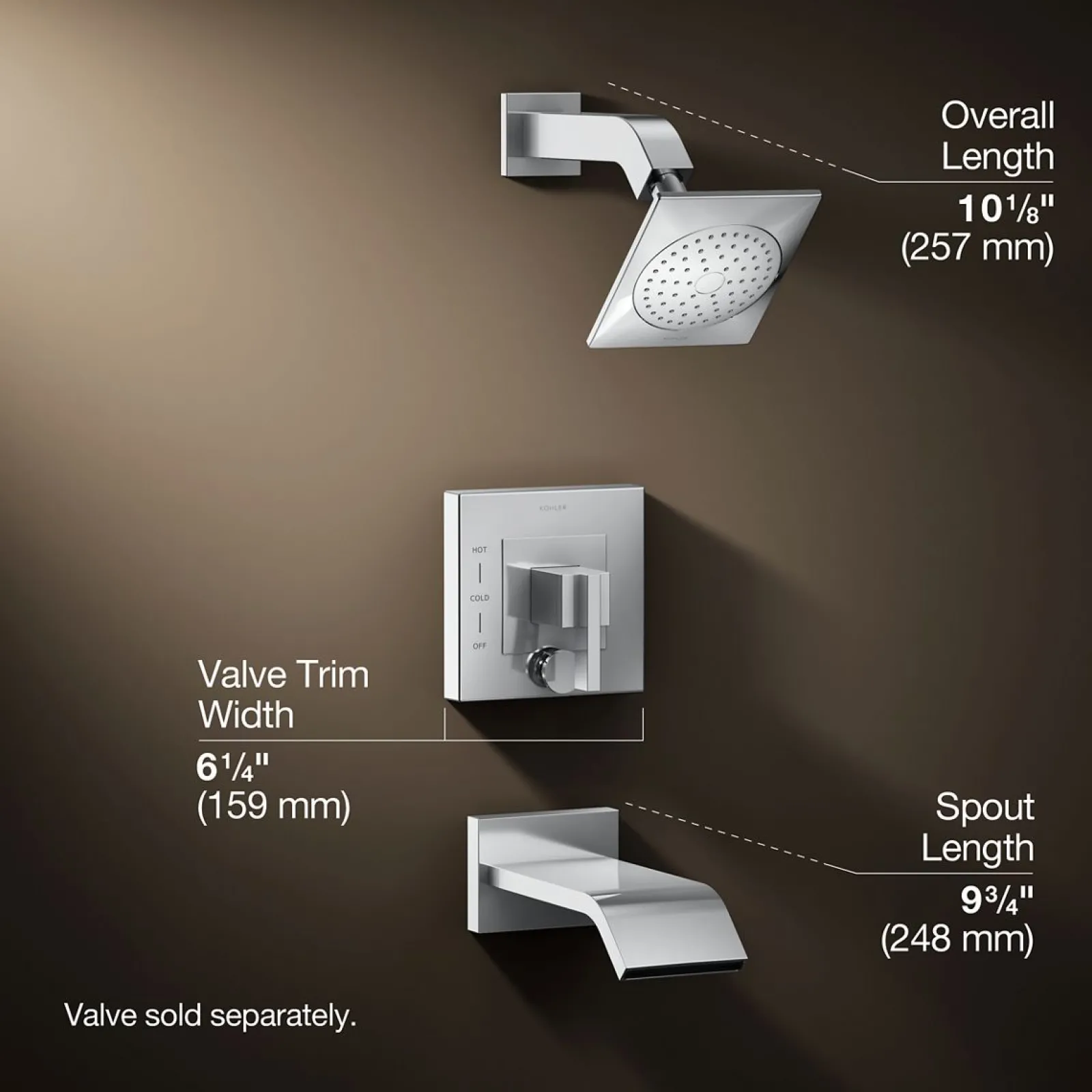 Rite-Temp® bath and shower trim kit with push-button diverter, 2.5 gpm^Kohler Discount