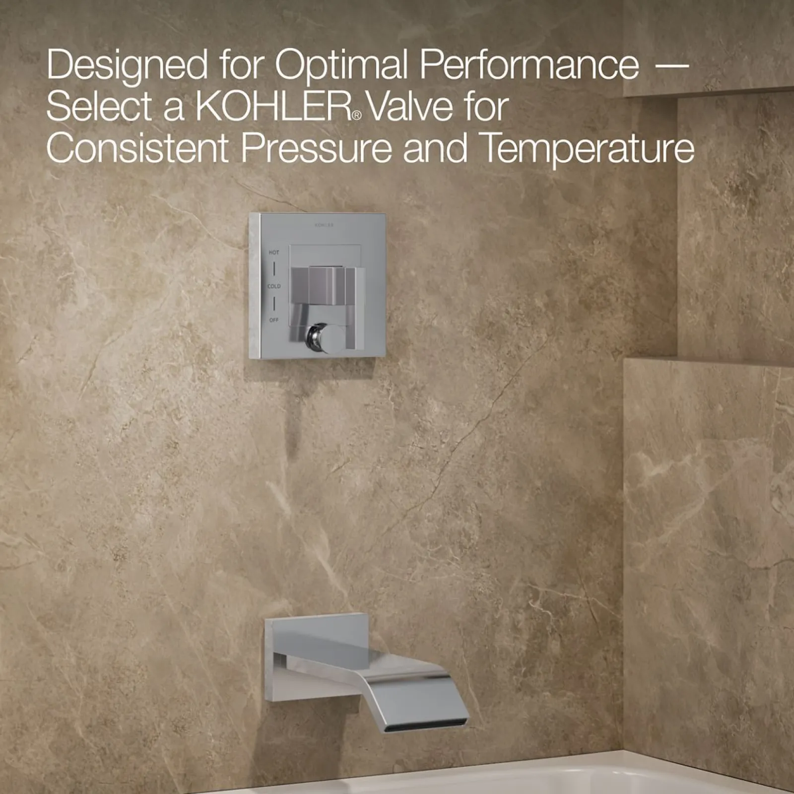 Rite-Temp® bath and shower trim kit with push-button diverter, without showerhead^Kohler Outlet