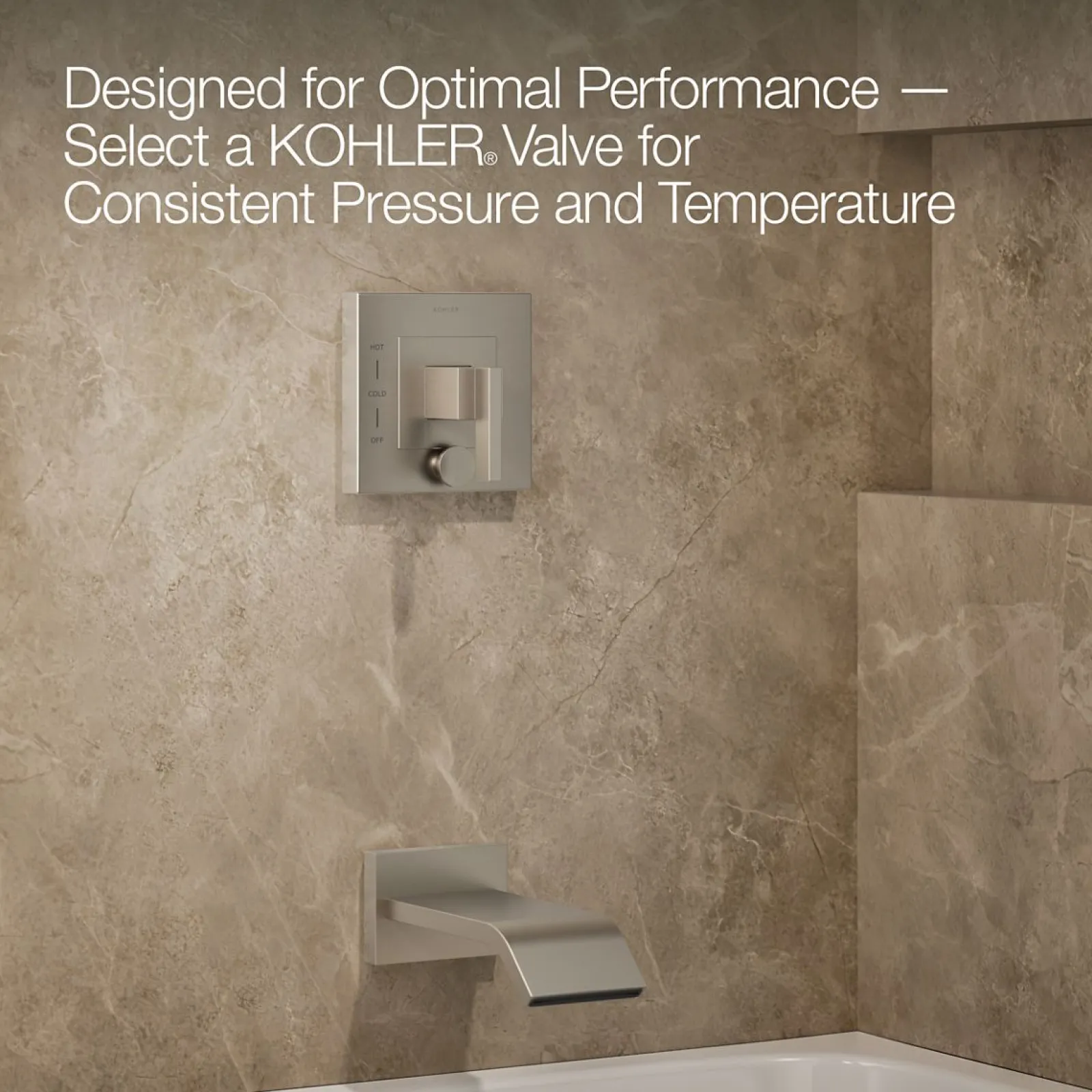 Rite-Temp® bath and shower trim kit with push-button diverter, without showerhead^Kohler Outlet