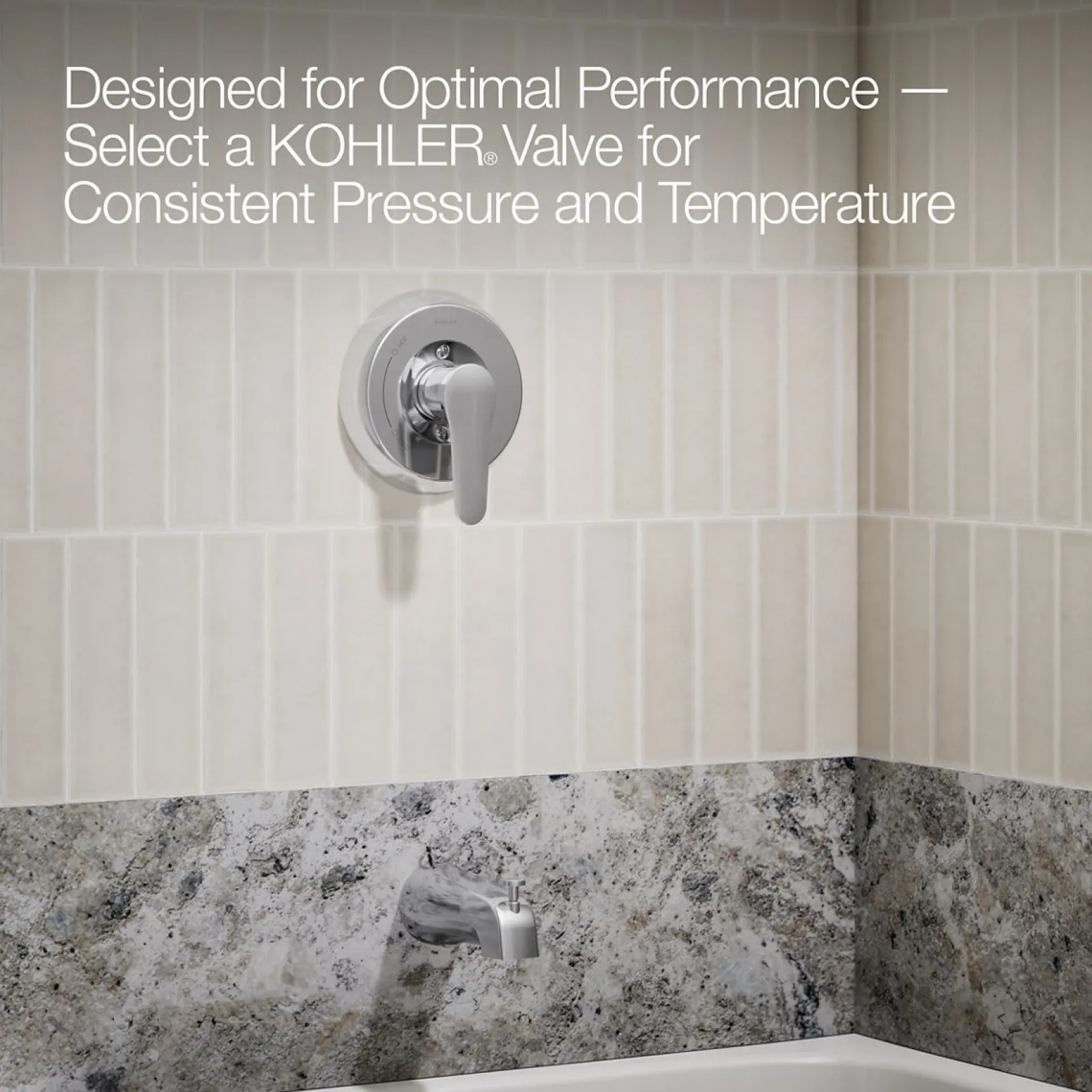 Rite-Temp® bath and shower trim kit, without showerhead^Kohler Hot