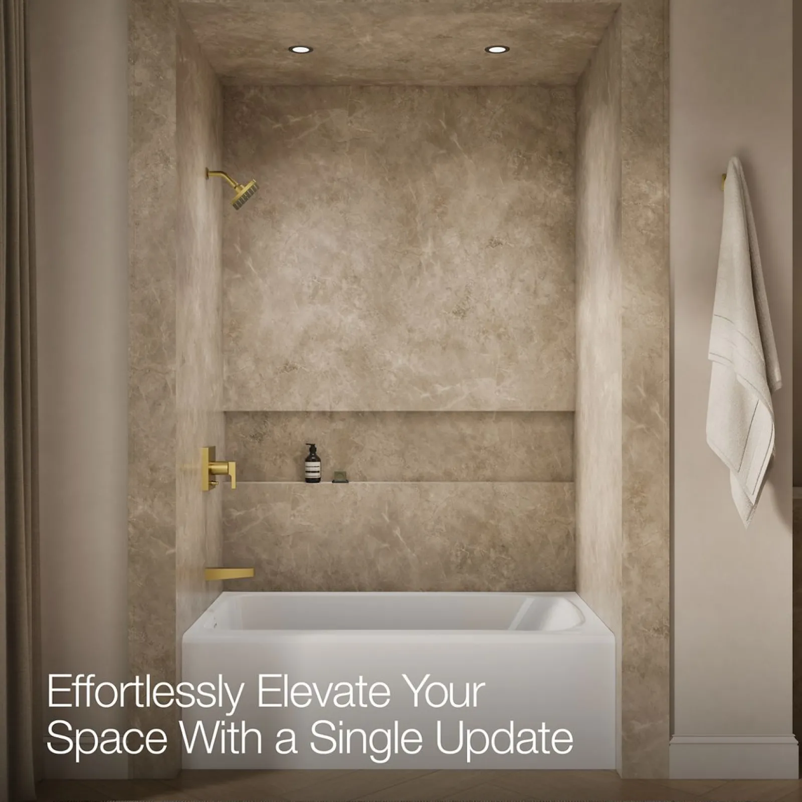 Rite-Temp® bath and shower trim kit with push-button diverter, without showerhead^Kohler New