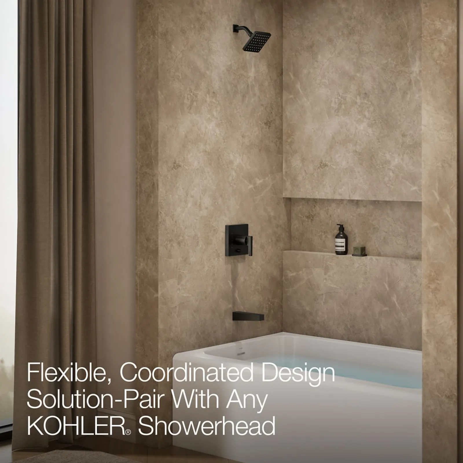 Rite-Temp® bath and shower trim kit with push-button diverter, without showerhead^Kohler New