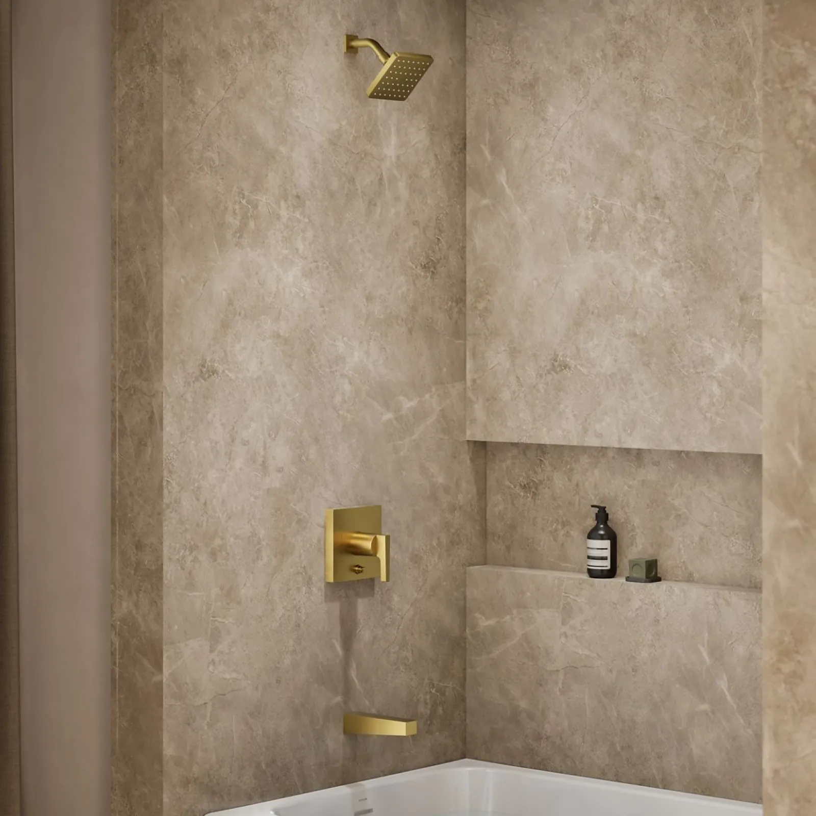 Rite-Temp® bath and shower trim kit with push-button diverter, without showerhead^Kohler New
