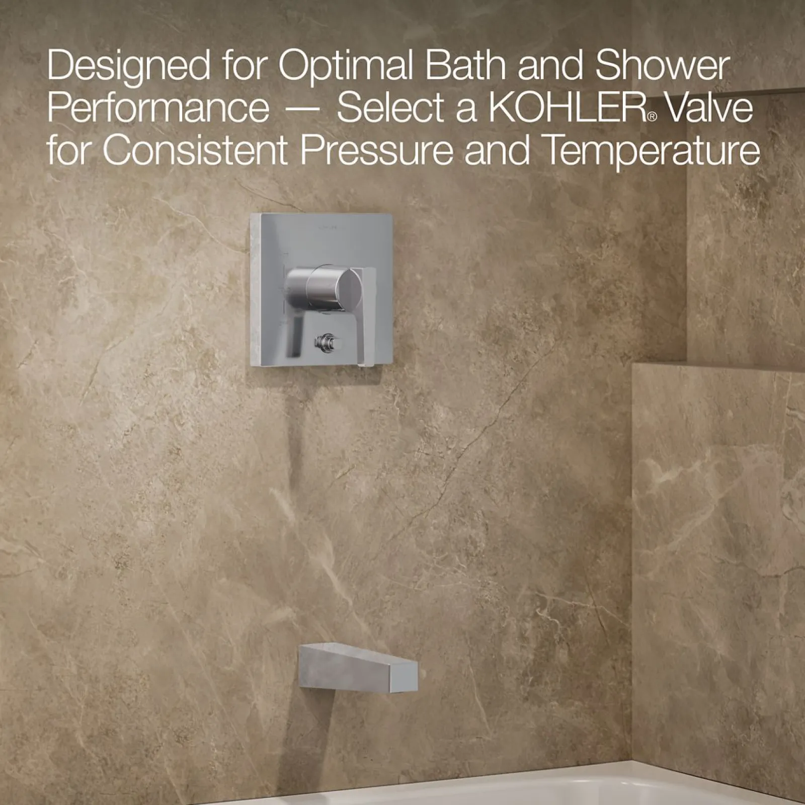 Rite-Temp® bath and shower trim kit with push-button diverter, without showerhead^Kohler New