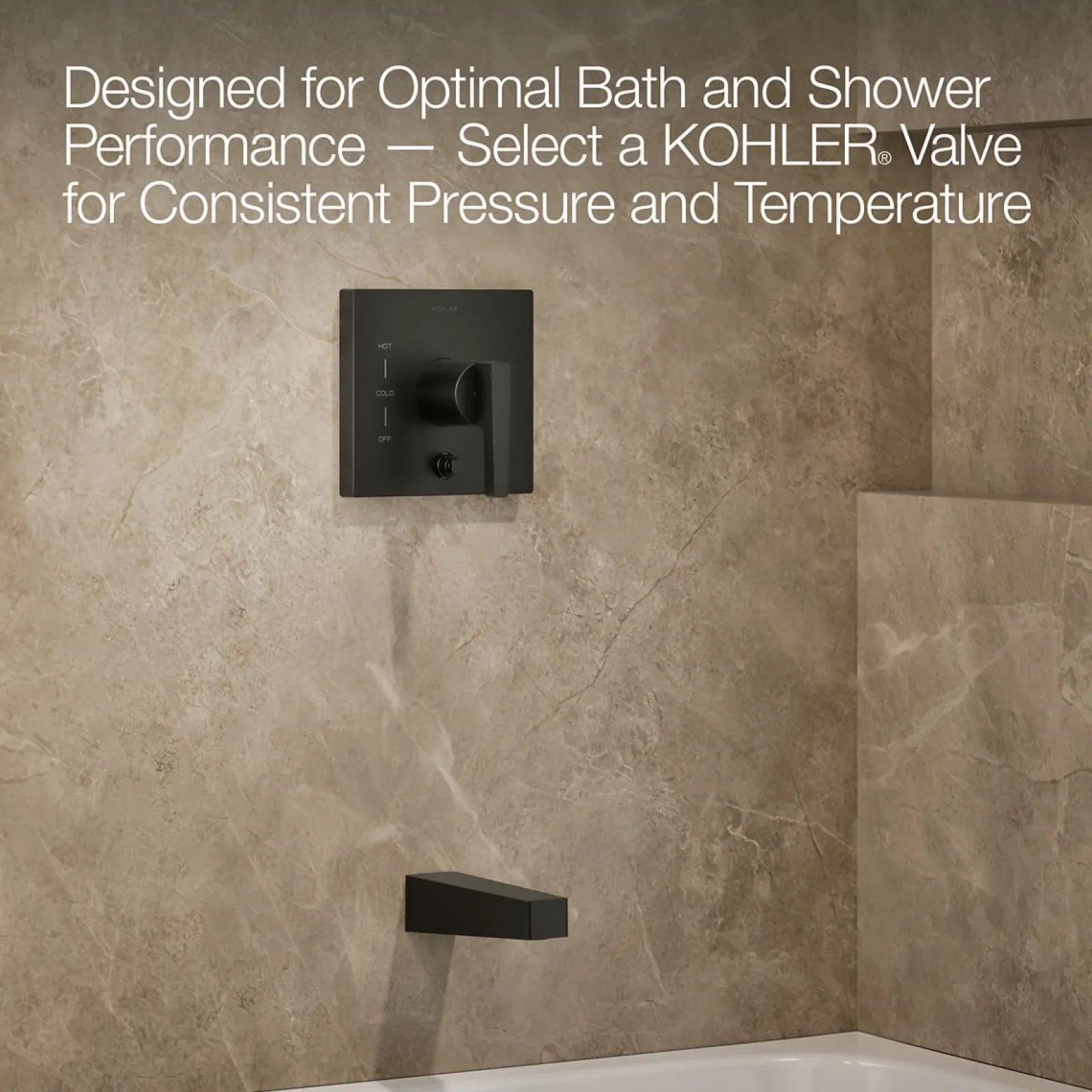 Rite-Temp® bath and shower trim kit with push-button diverter, without showerhead^Kohler New