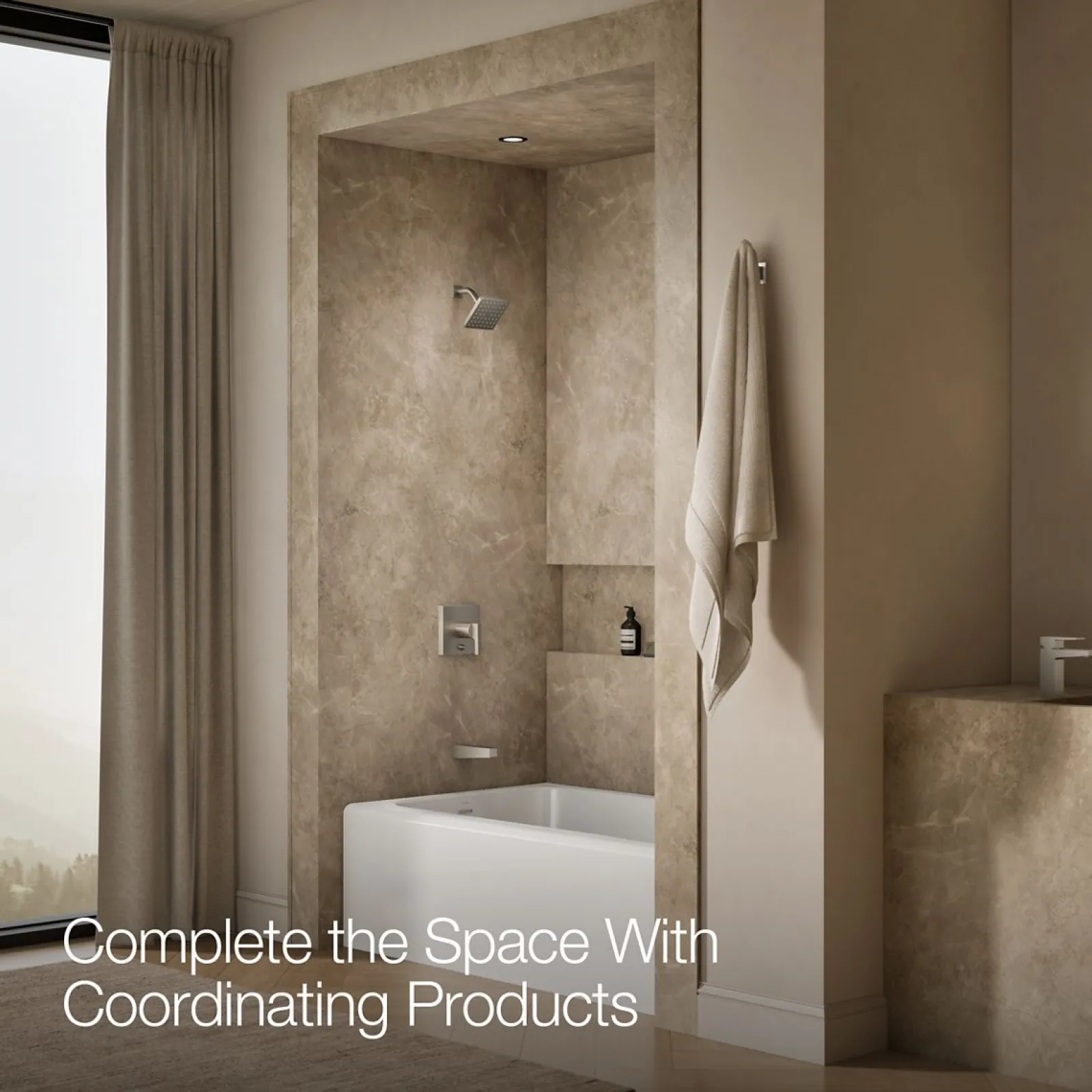Rite-Temp® bath and shower trim kit with push-button diverter, without showerhead^Kohler New