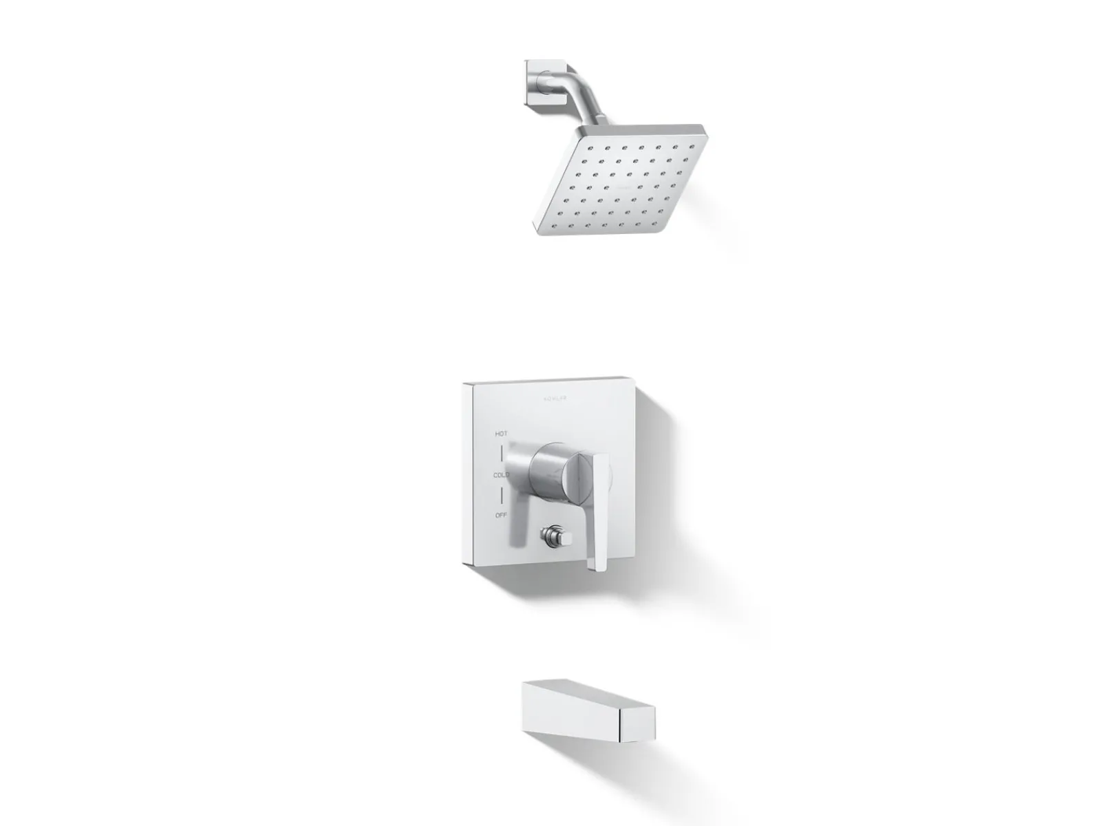 Rite-Temp® bath and shower trim kit with push-button diverter, 2.5 gpm^Kohler Hot