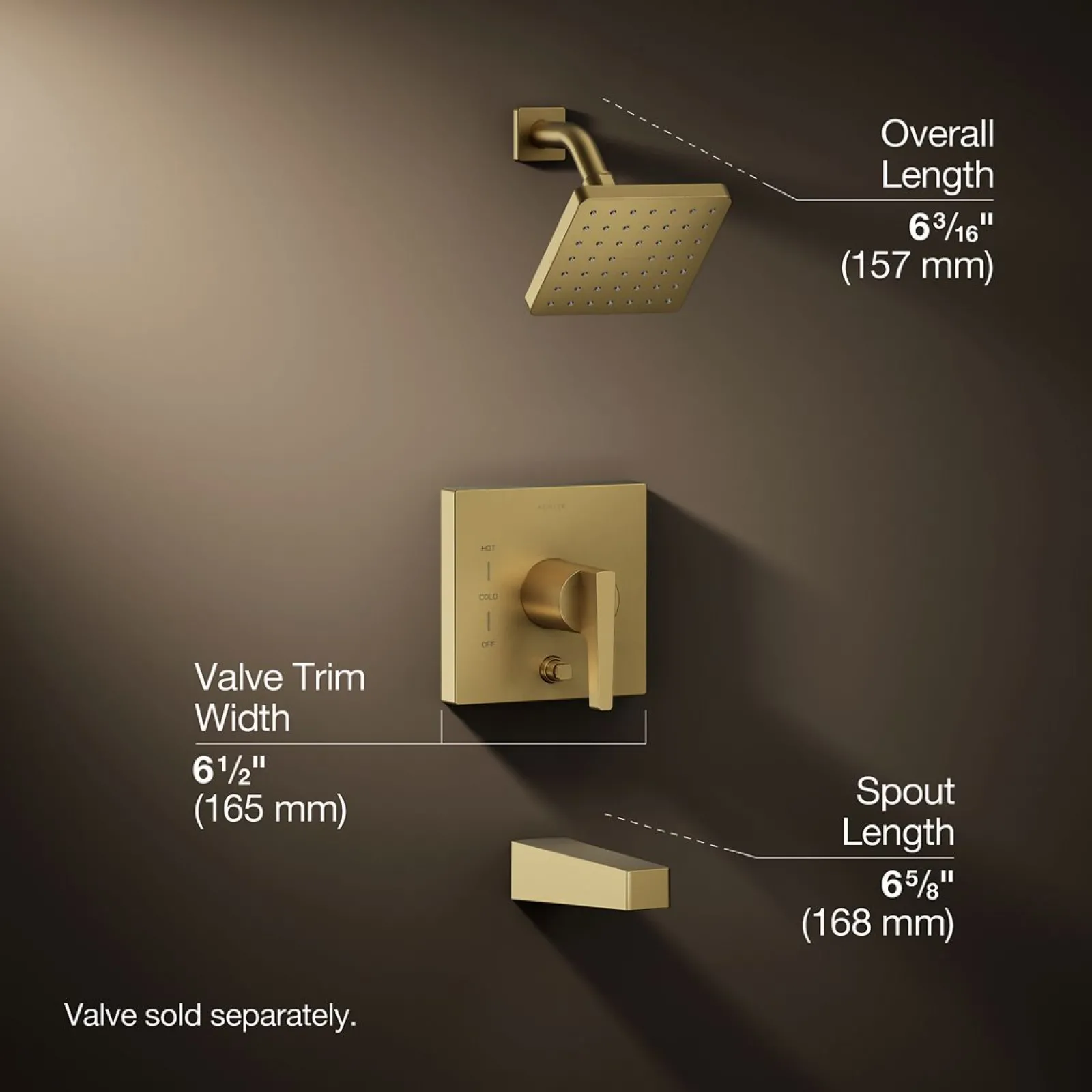 Rite-Temp® bath and shower trim kit with push-button diverter, 2.5 gpm^Kohler Hot