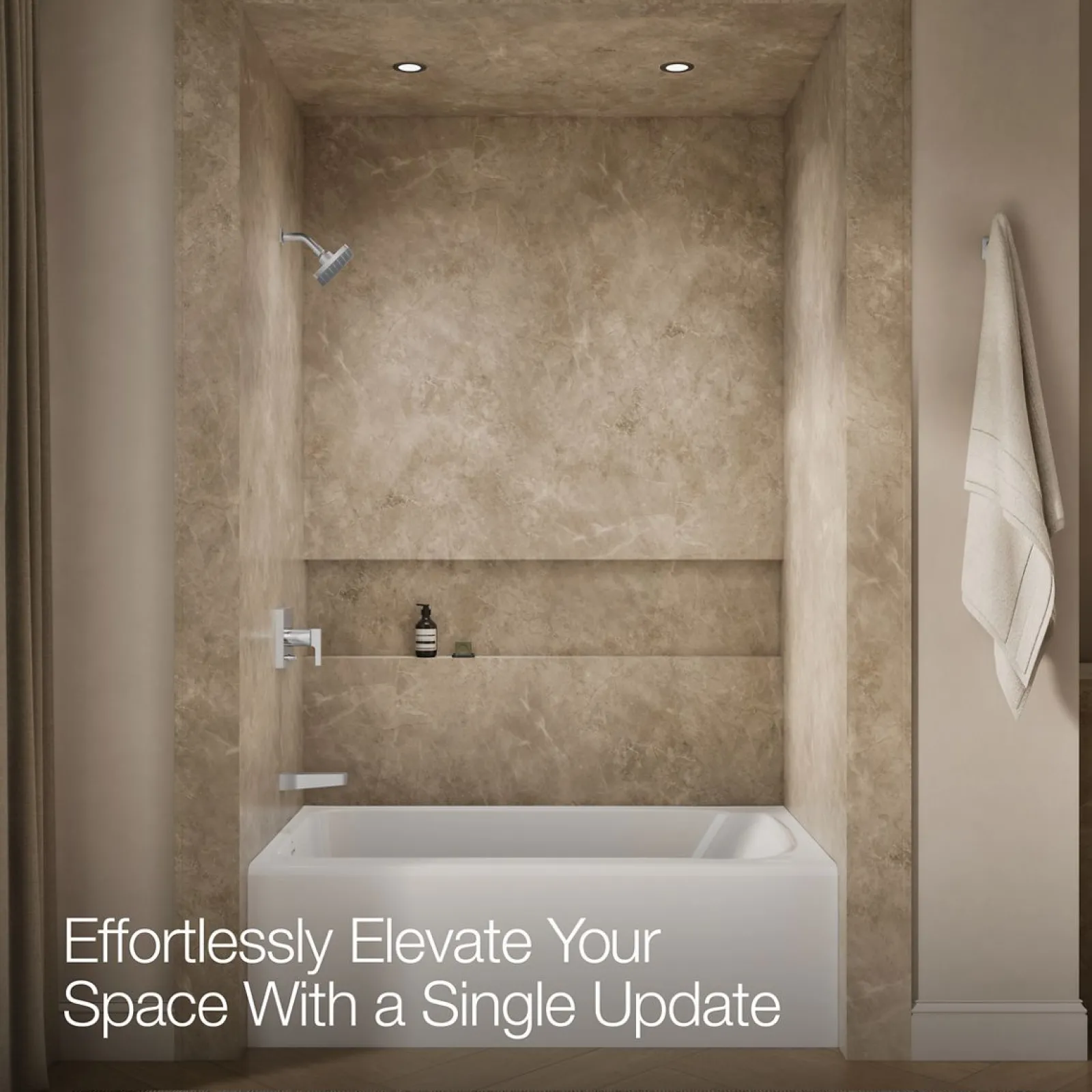 Rite-Temp® bath and shower trim kit with push-button diverter, 2.5 gpm^Kohler Hot
