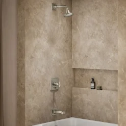 Rite-Temp® bath and shower trim kit with push-button diverter and cross handle, 2.5 gpm^Kohler Best